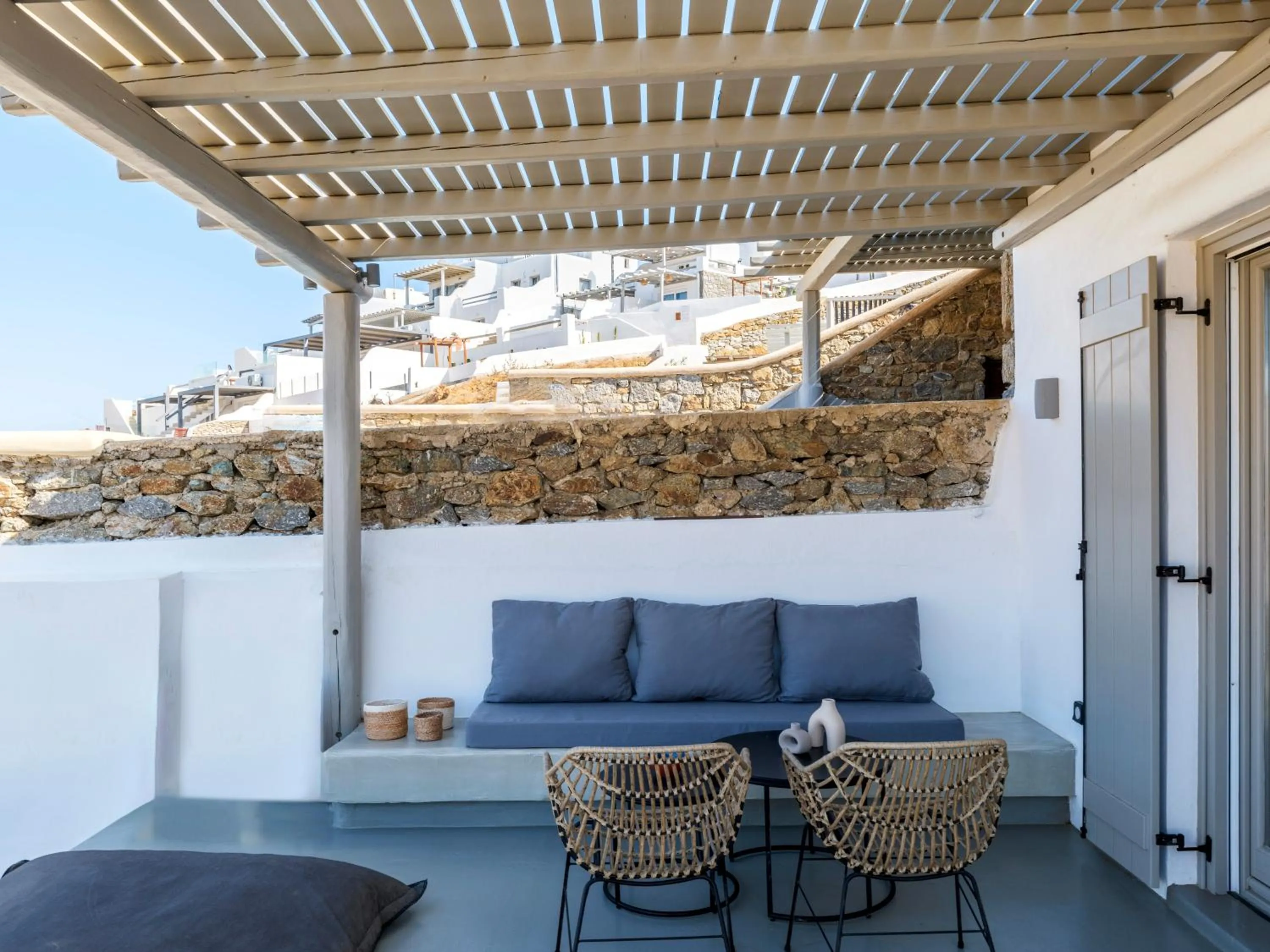 Patio in Mykonos Residence Villas & Suites Merchia beach
