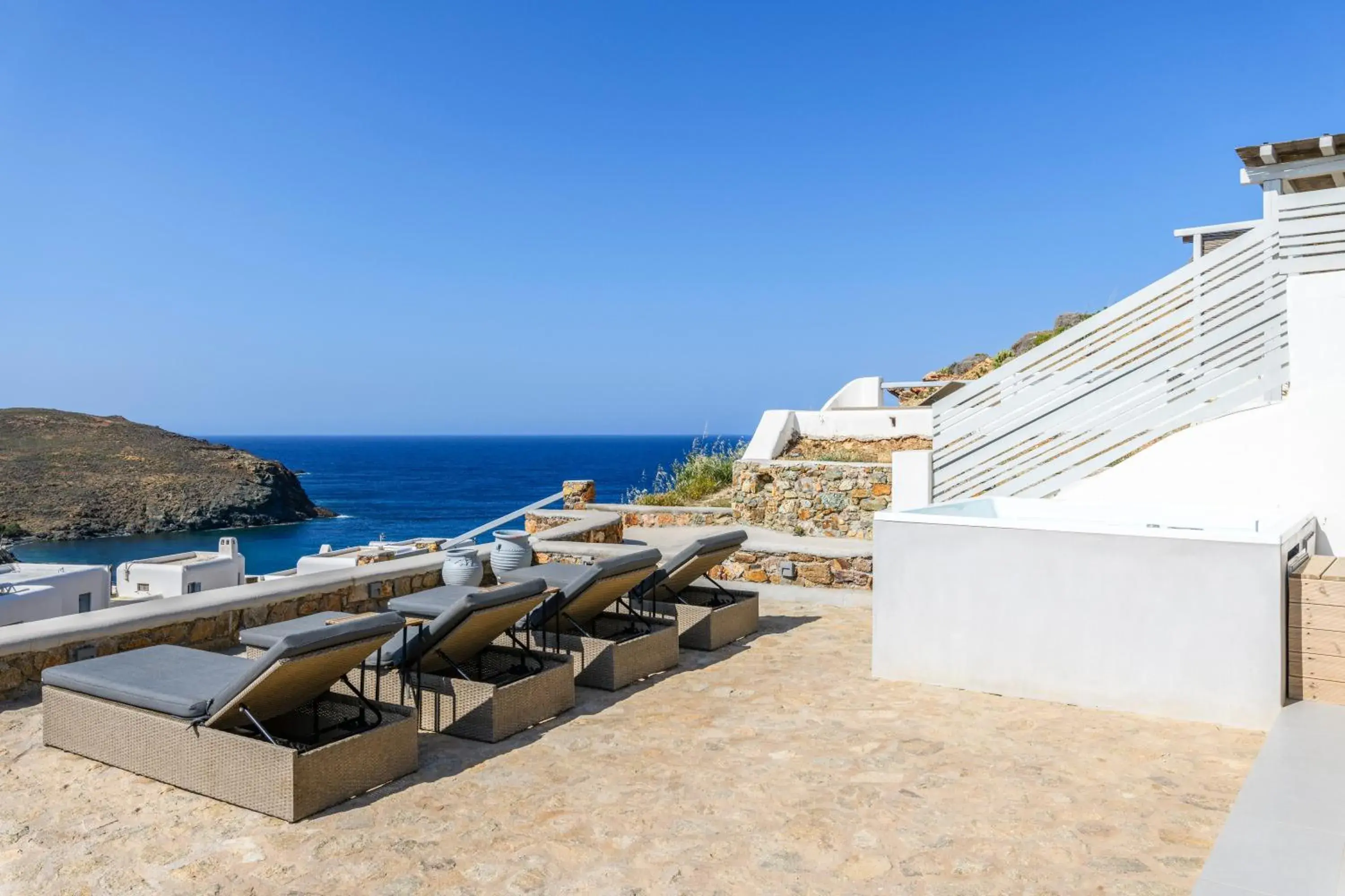 Two-Bedroom Deluxe Apartment with Ocean View in Mykonos Residence Villas & Suites Merchia beach Two-Bedroom Deluxe Apartment with Ocean View in Mykonos Residence Villas & Suites Merchia beach