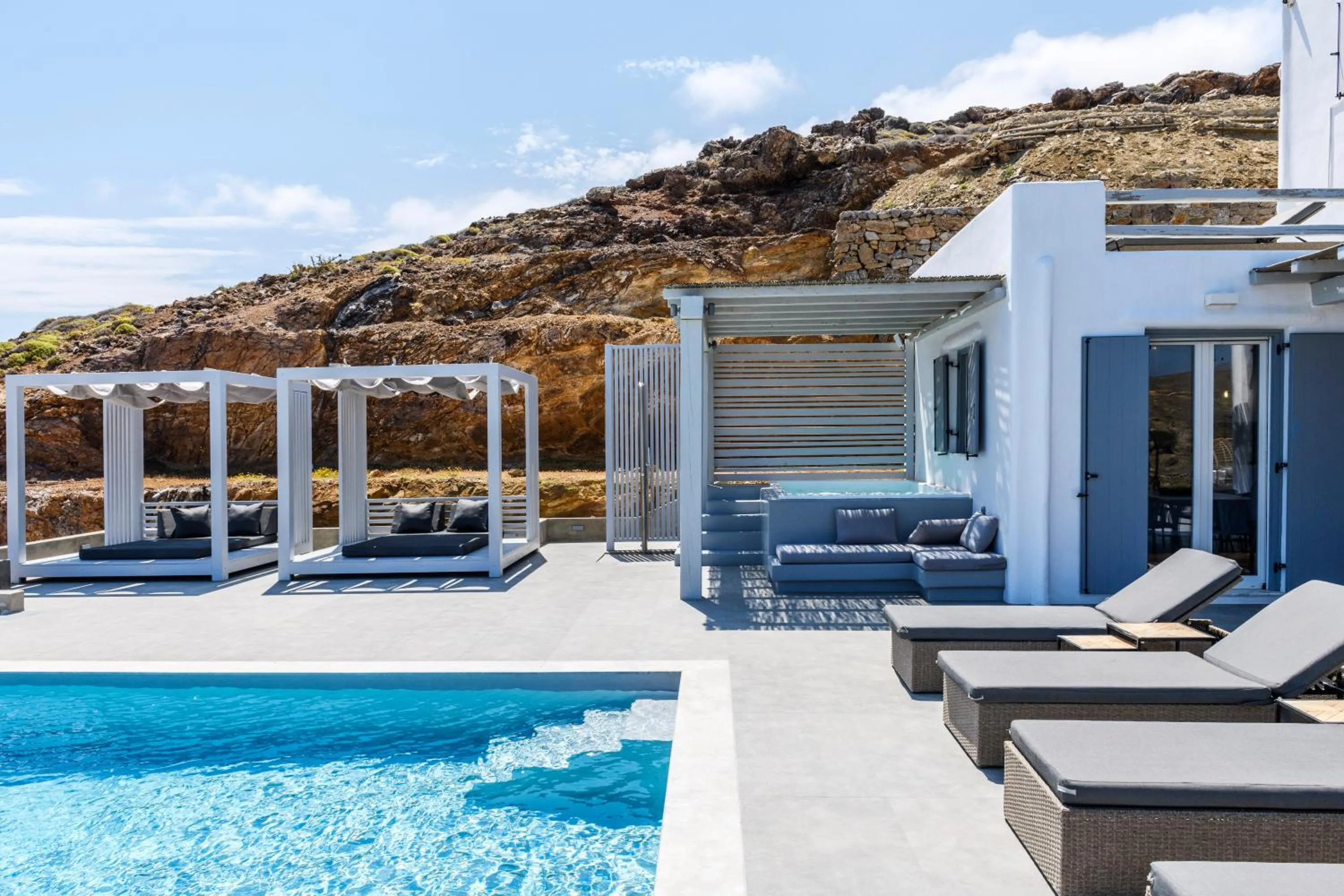 Patio in Mykonos Residence Villas & Suites Merchia beach