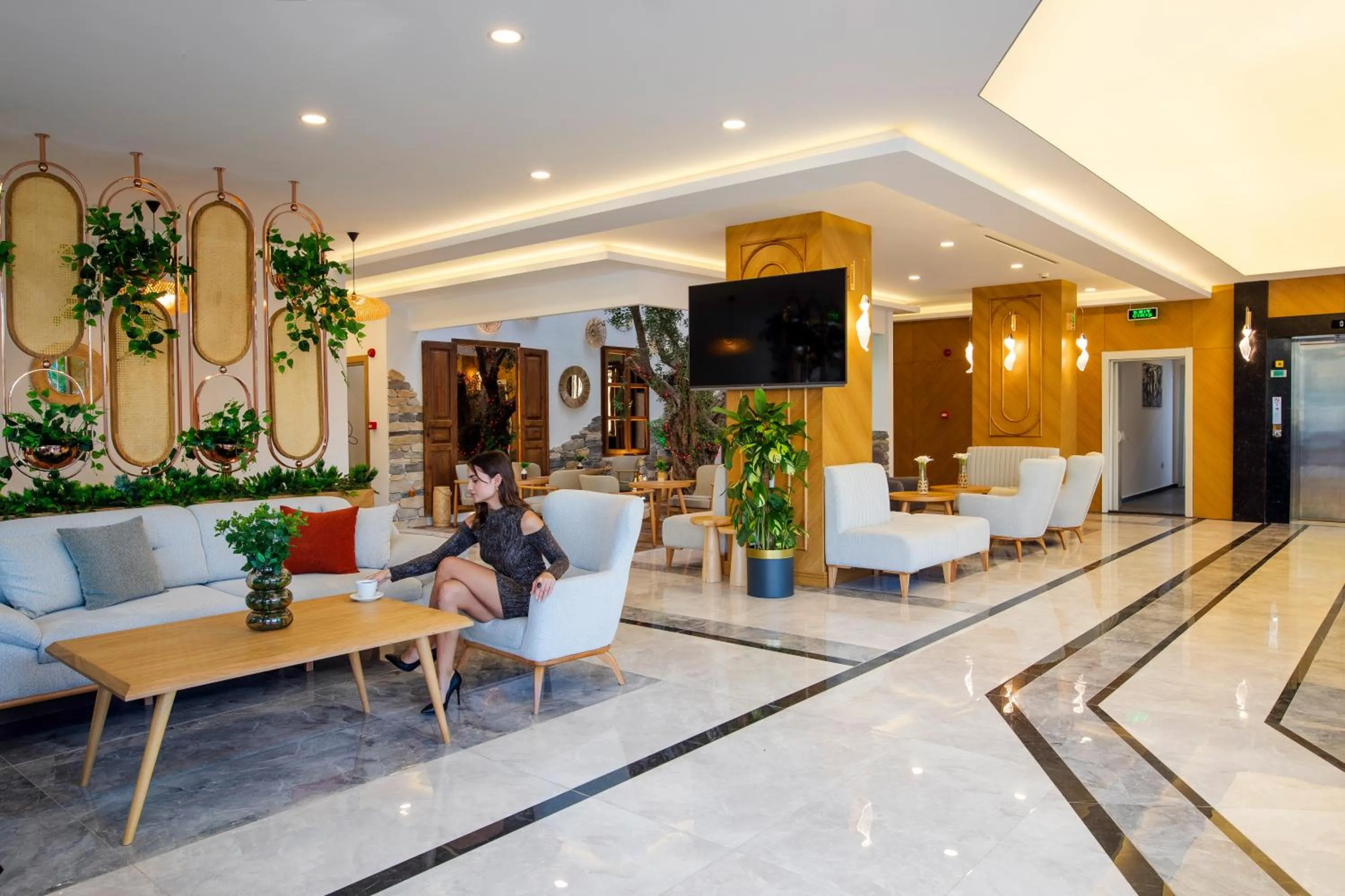 Lobby or reception in Güllük Uno Elegance Otel