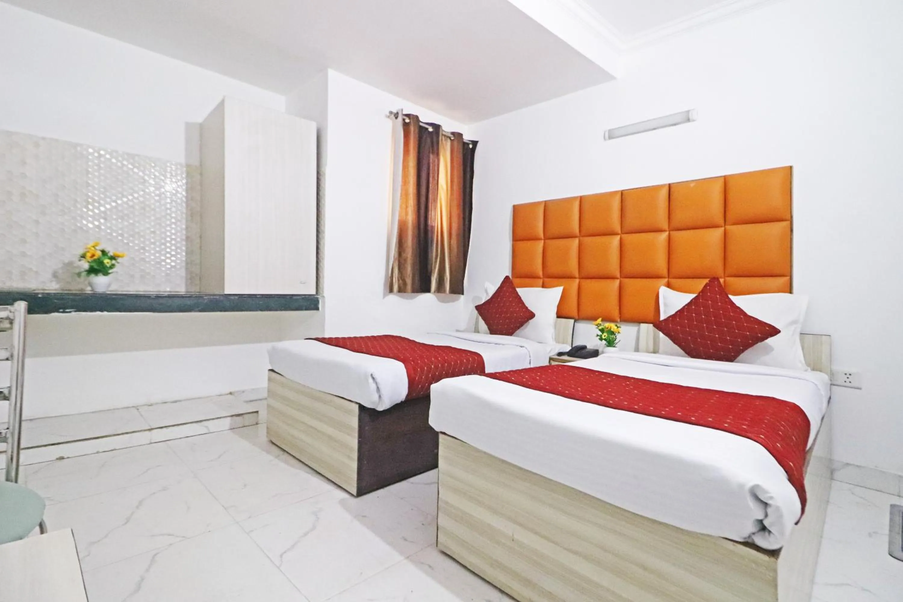 View (from property/room), Bed in Hotel Clink New Delhi Airport