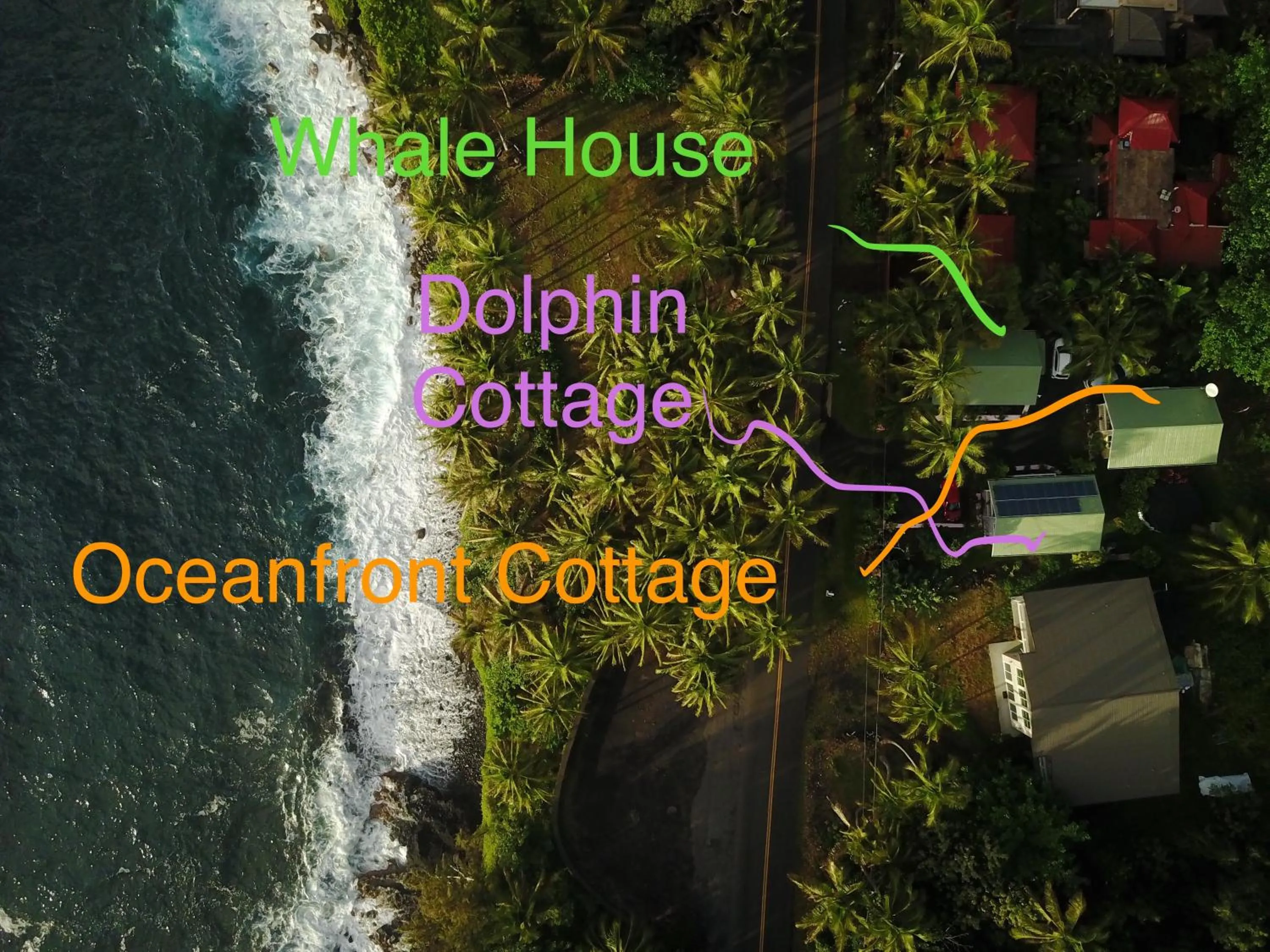 Bird's eye view in Whale House at Kehena Beach