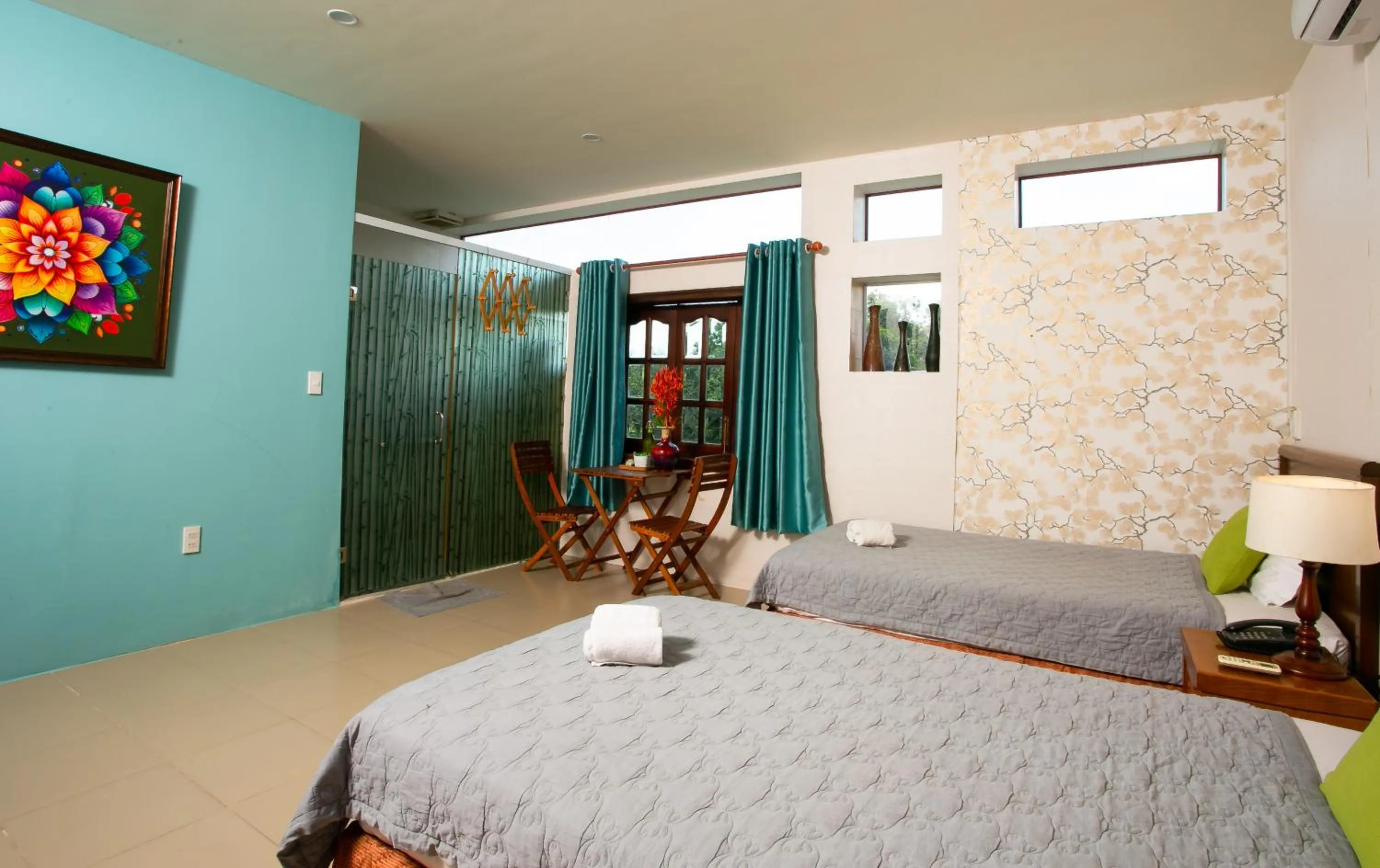 Bed in Cat Tien Jungle Lodge