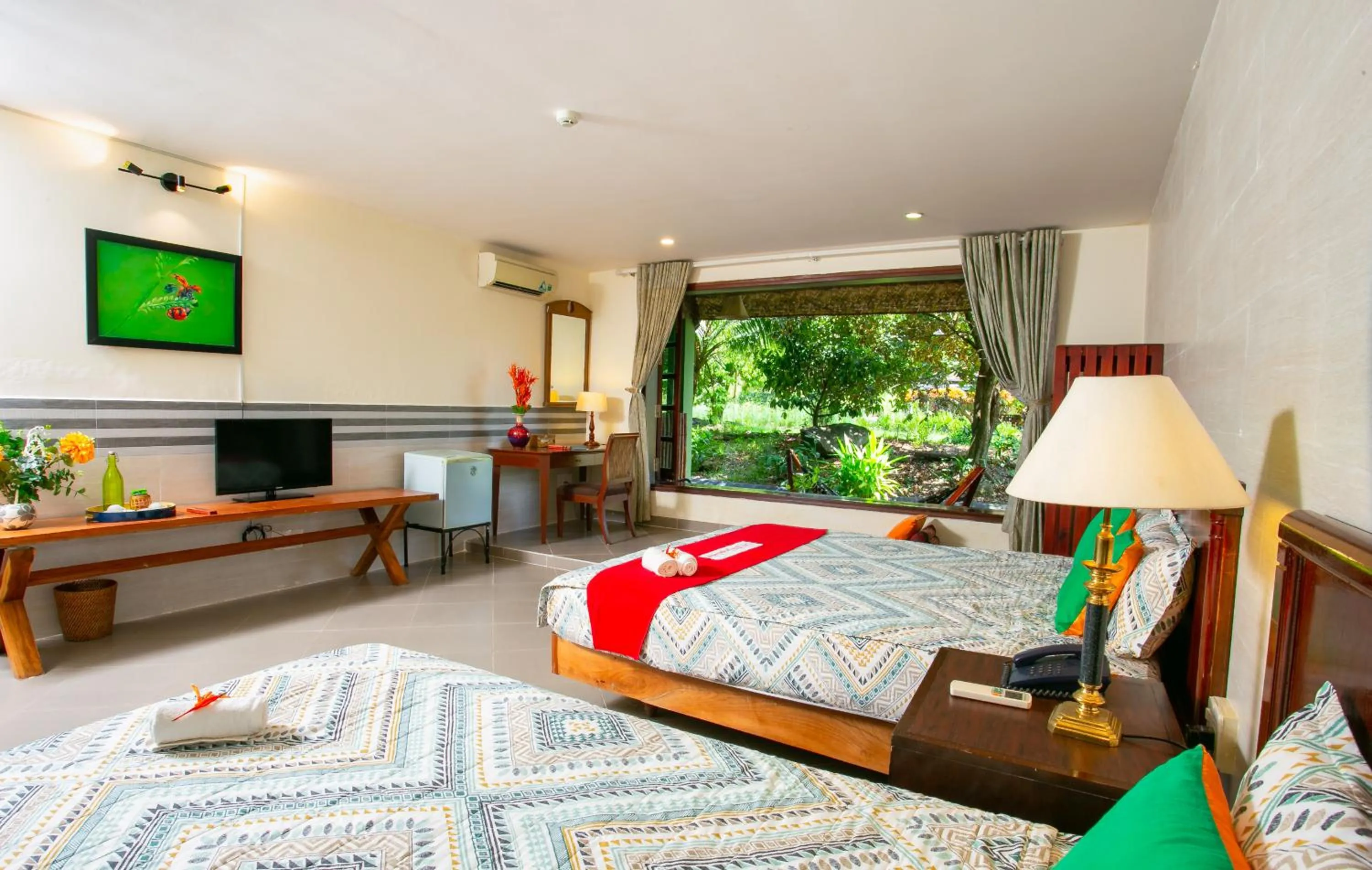 Bed in Cat Tien Jungle Lodge