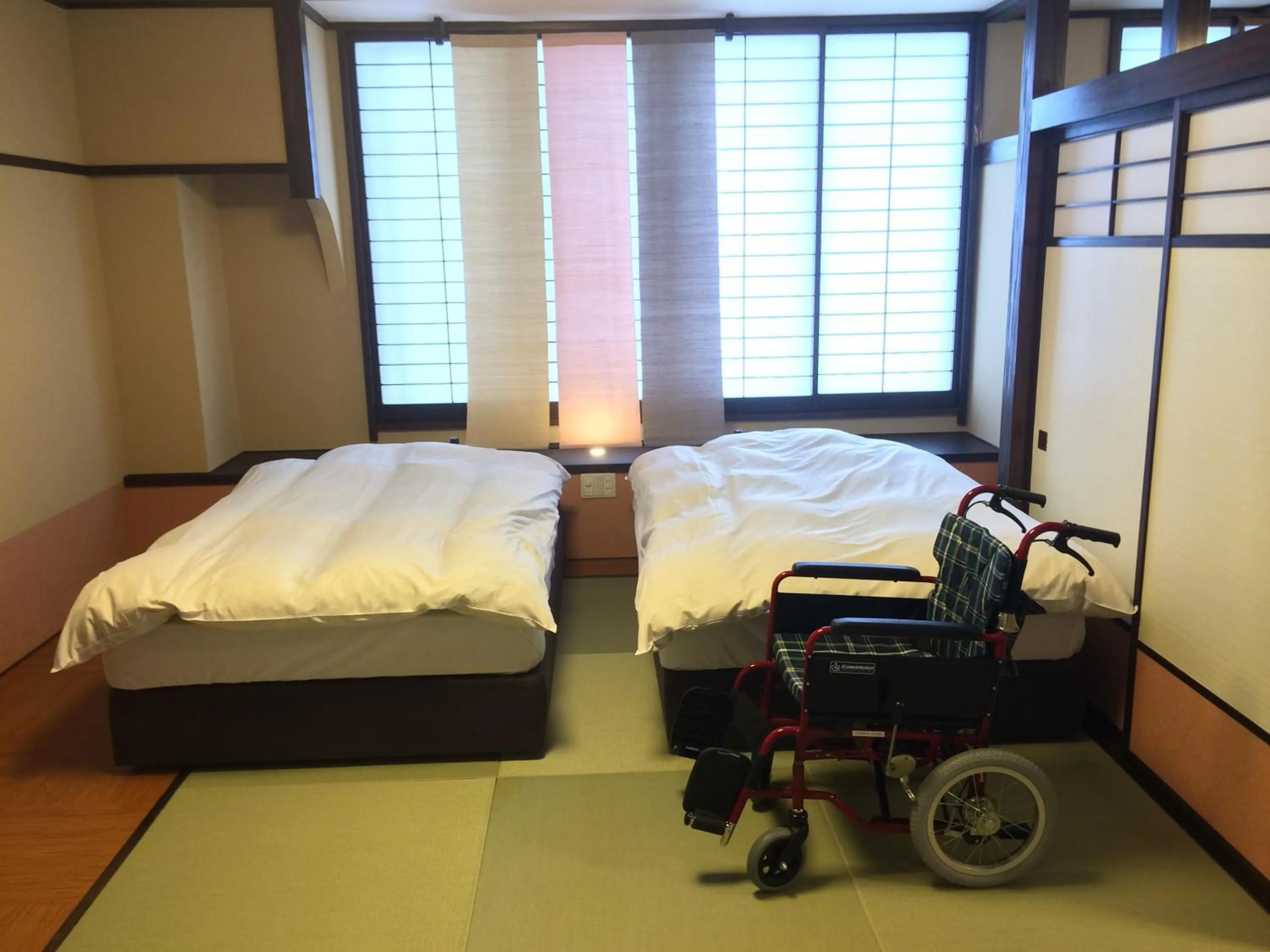 Bed in Tofuya Ryokan, Onogawa Onsen, Sauna, Barrier-free