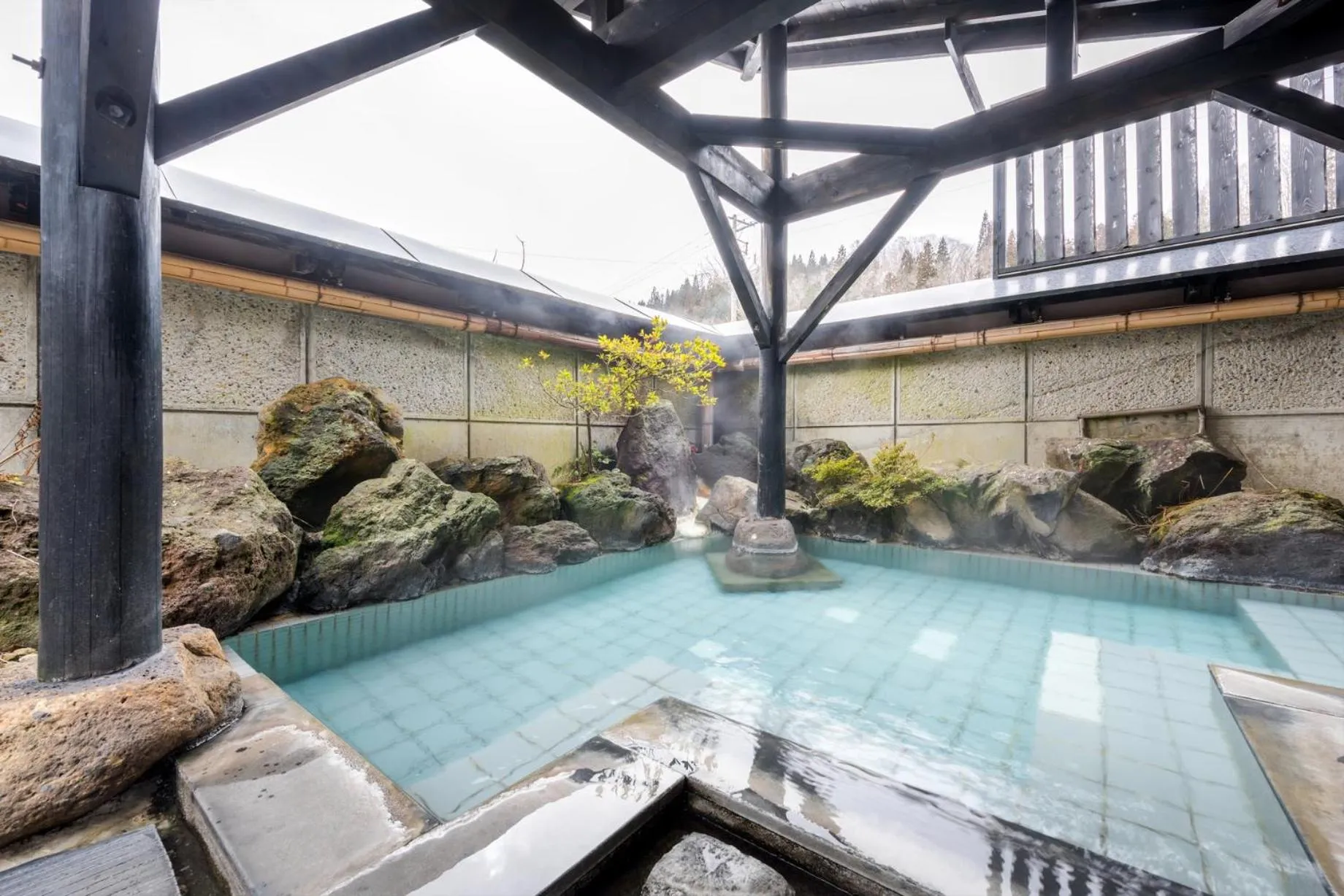 Hot Spring Bath in Tofuya Ryokan, Onogawa Onsen, Sauna, Barrier-free