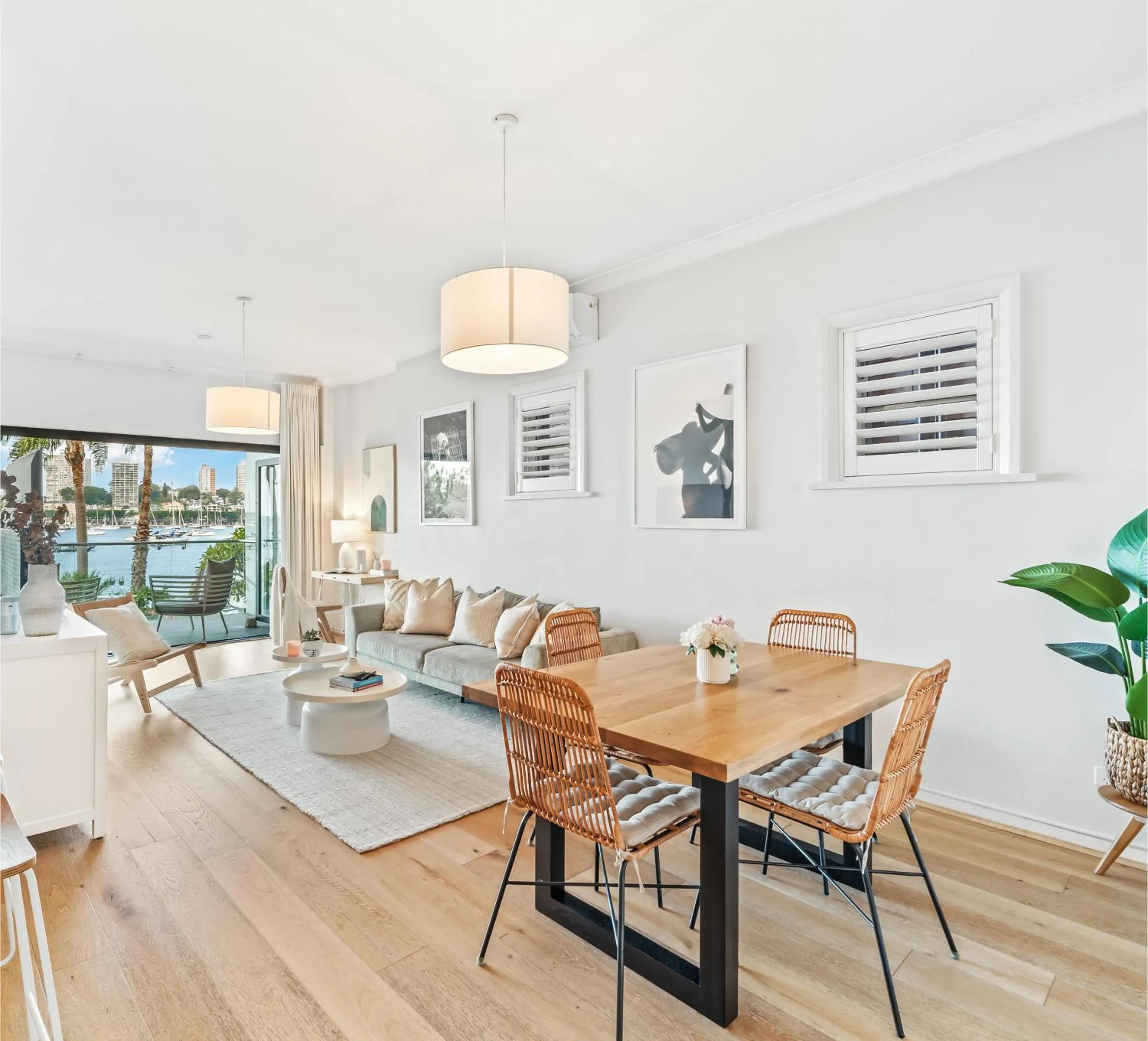 Living room in Cocos at Palm View Collective