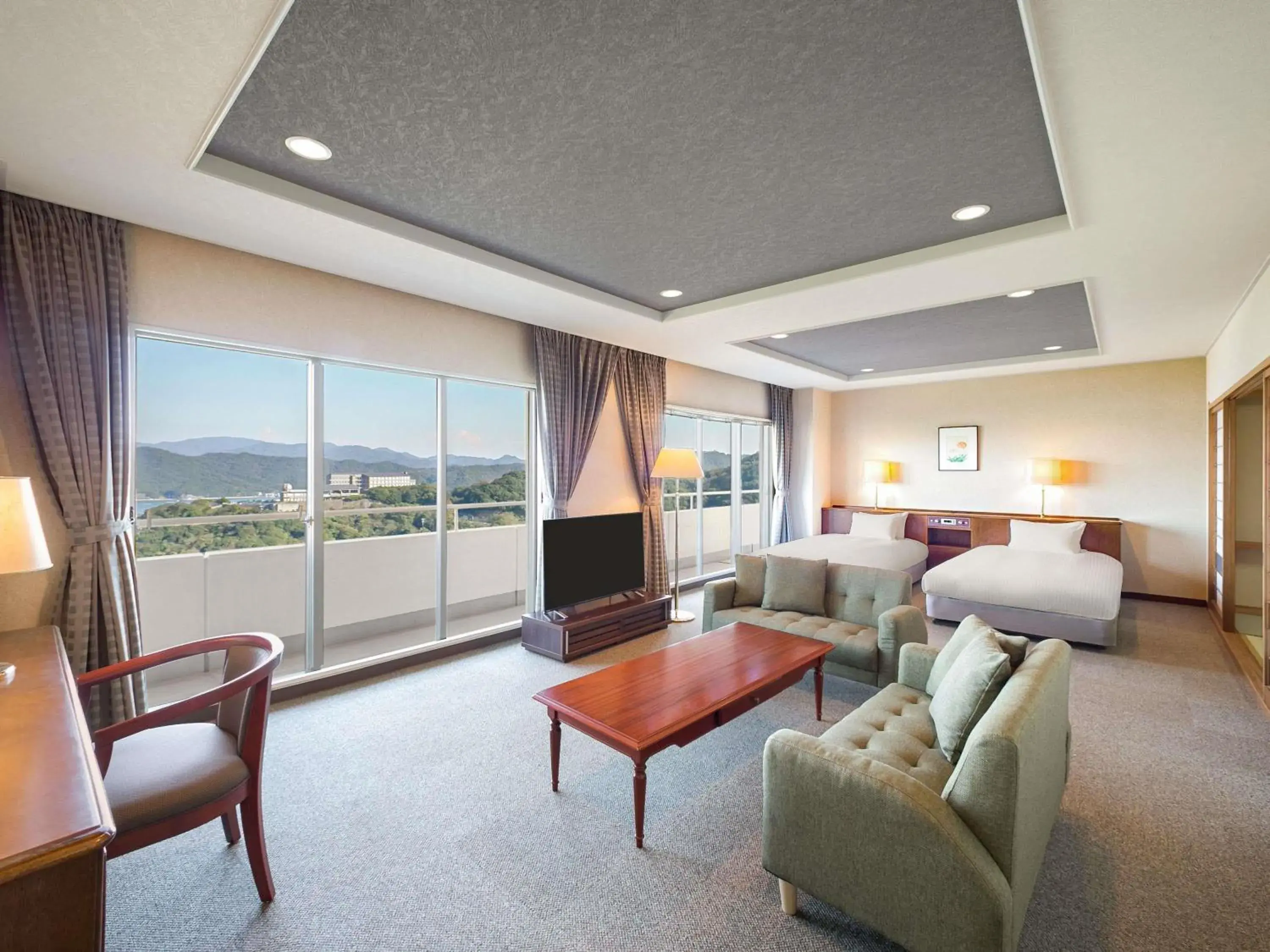 Japanese-Western Style Classic Junior Suite with Two Single Beds and Four Futon Beds - Mountain View in Grand Mercure Awaji Island Resort & Spa Japanese-Western Style Classic Junior Suite with Two Single Beds and Four Futon Beds - Mountain View in Grand Mercure Awaji Island Resort & Spa