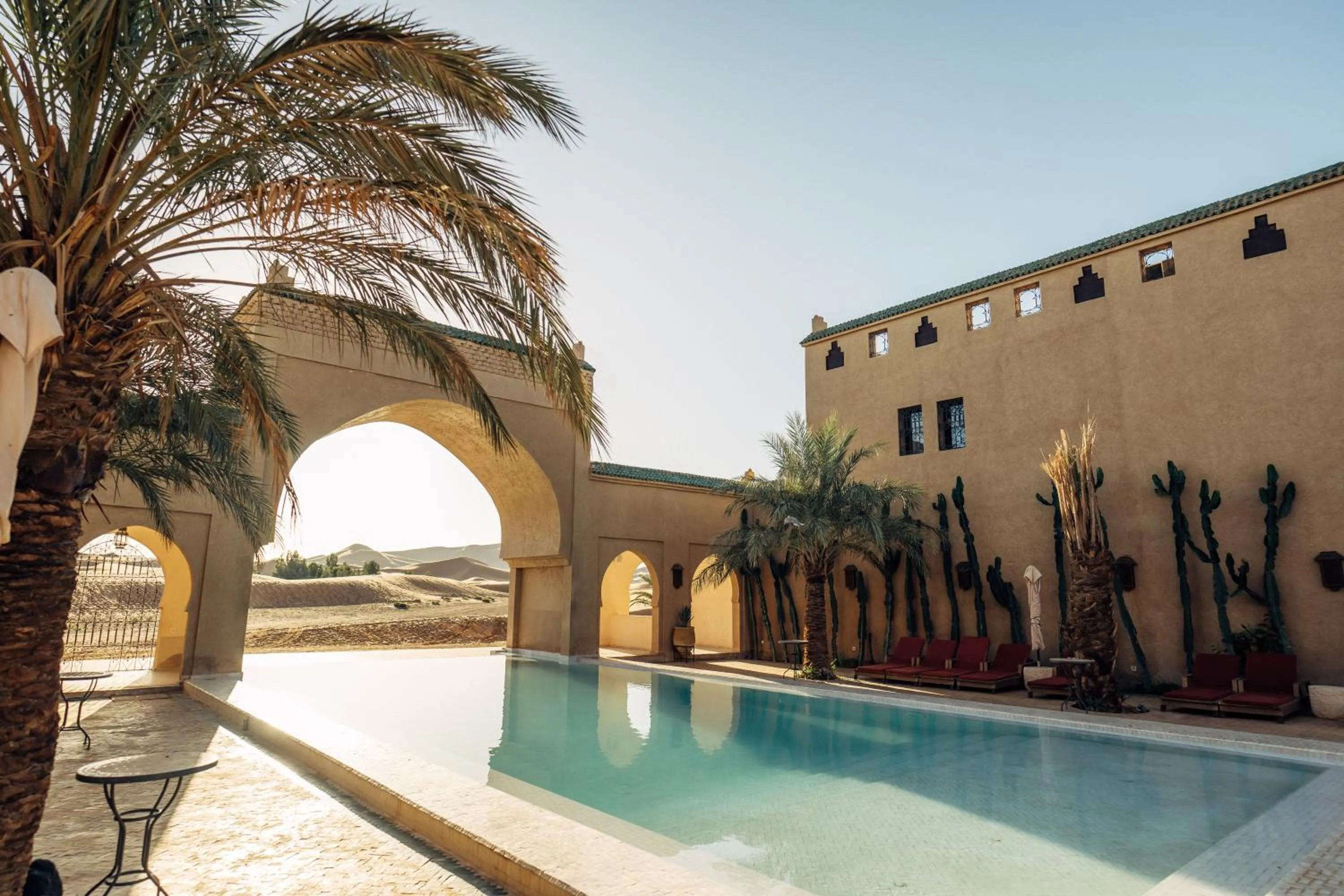 Pool view in Sahara pearl Hotel