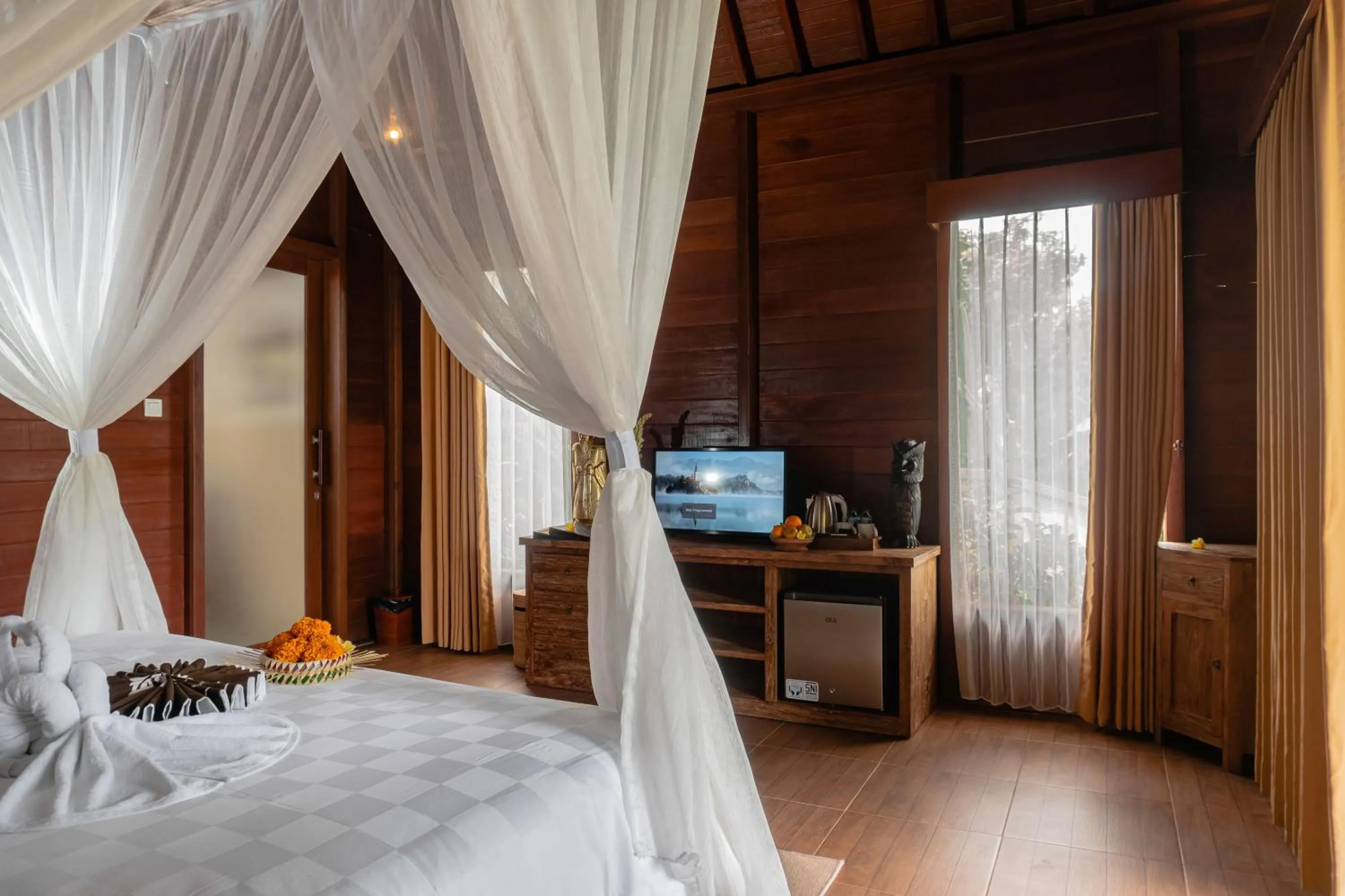 Bed in Sebatu Valley Villas