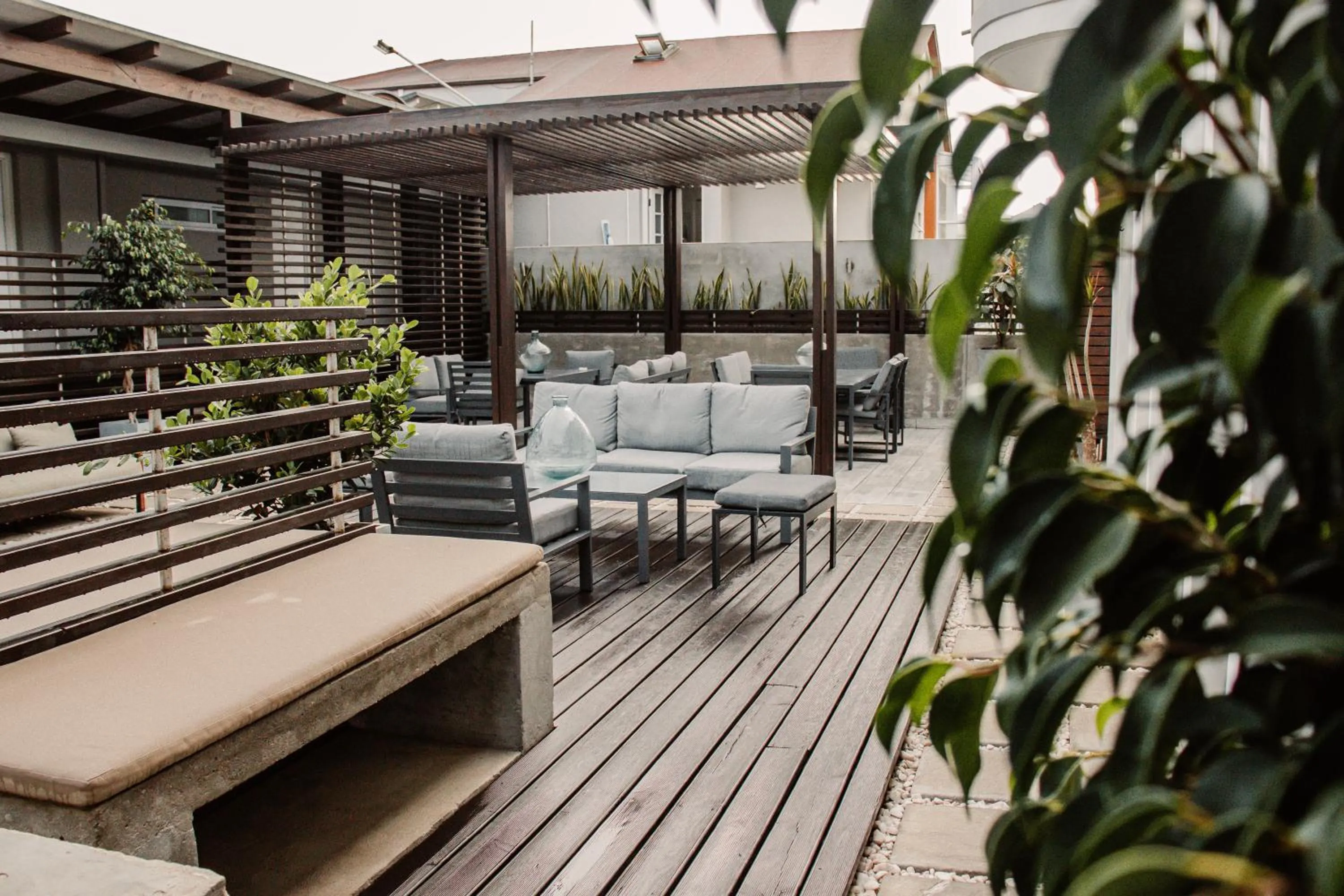 Inner courtyard view in Swakopmund Luxury Suites