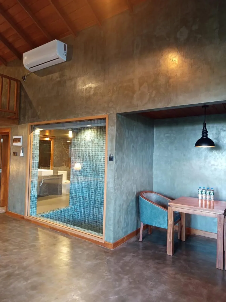 Swimming pool, Bed in Villa Rumassala Luxury Chalets Unawatuna