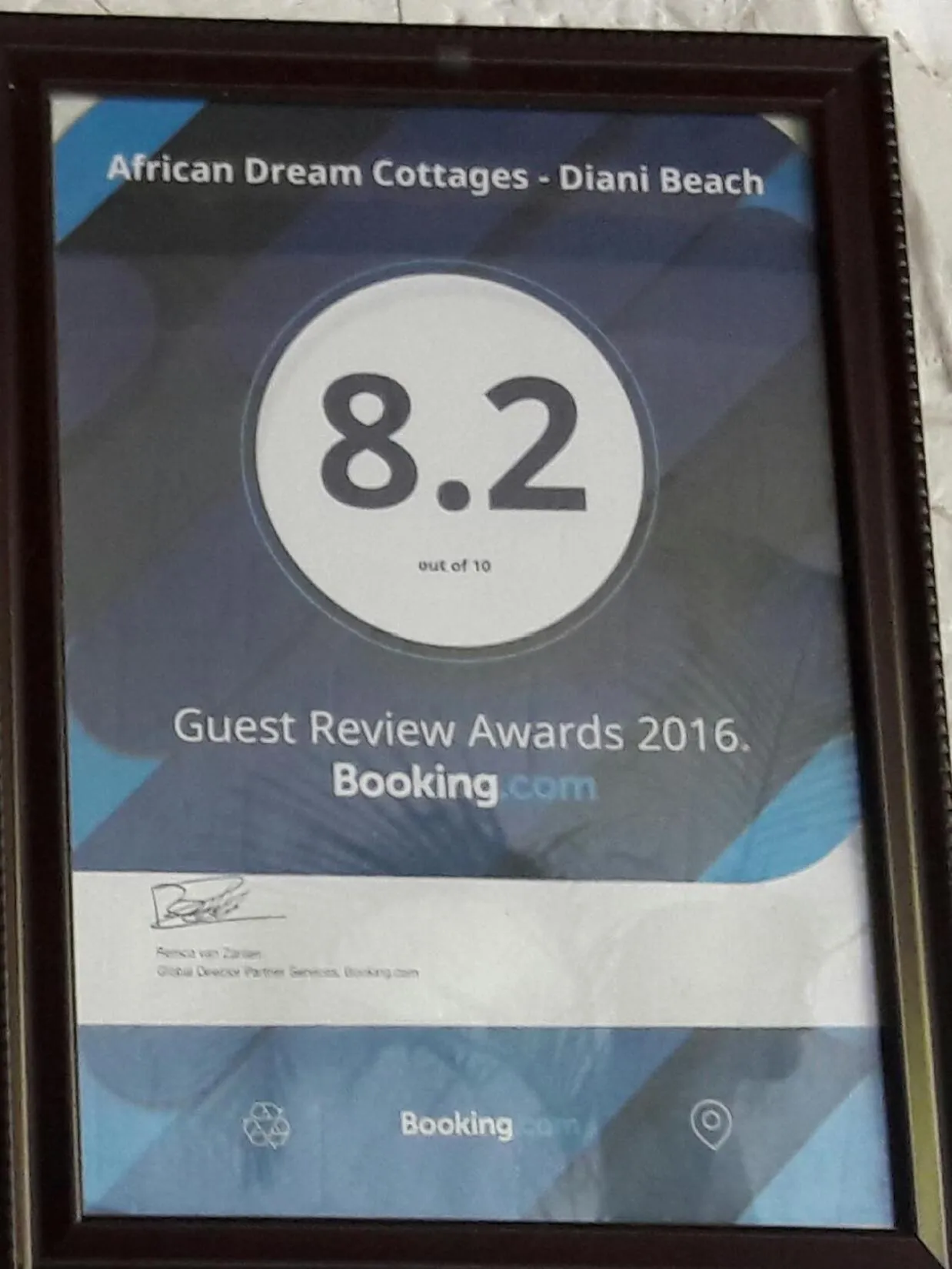 Certificate/Award in African Dream Cottages - Diani Beach