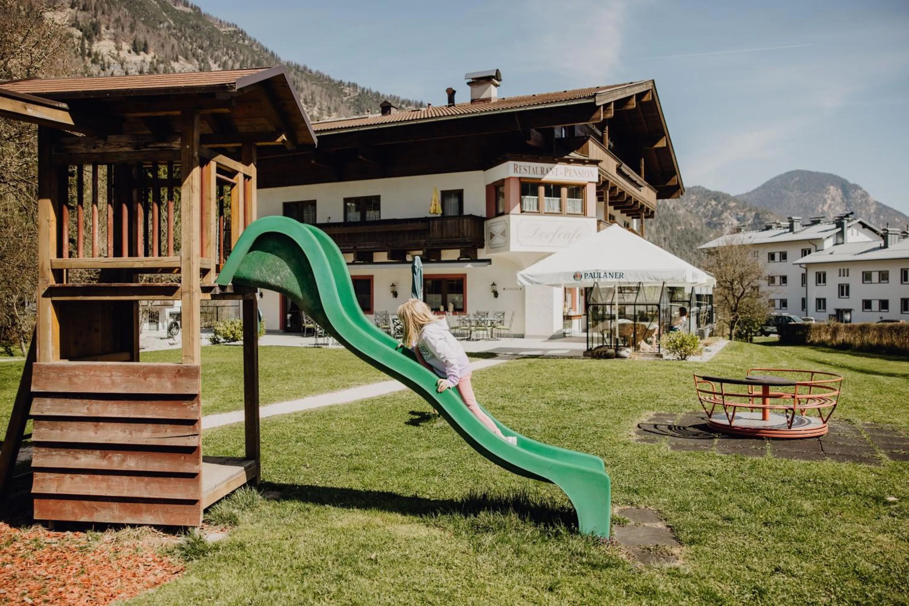 Children play ground in Dorfcafe Unken Hotelpension sWirtshaus im Dorf