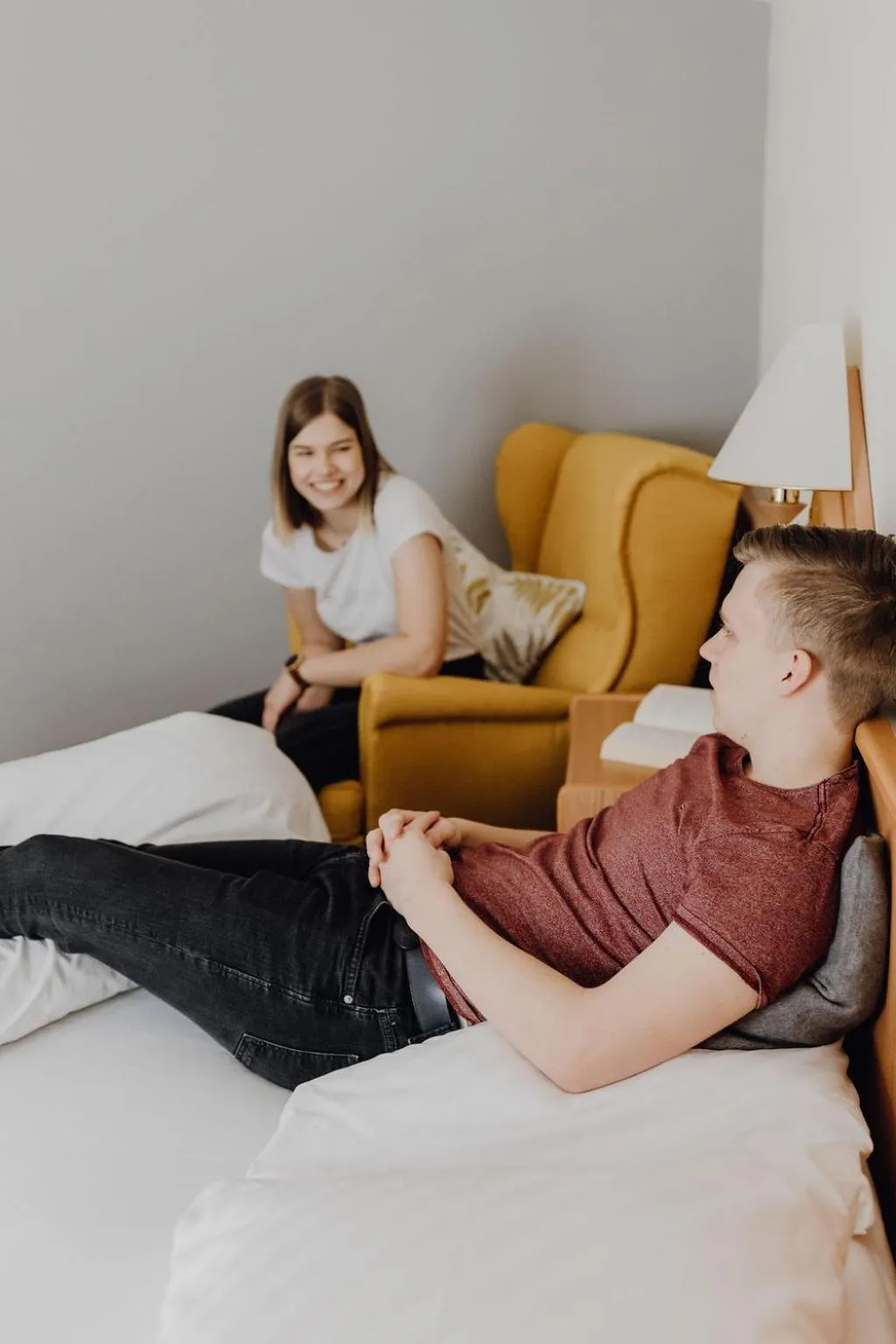 People, Bed in Dorfcafe Unken Hotelpension sWirtshaus im Dorf