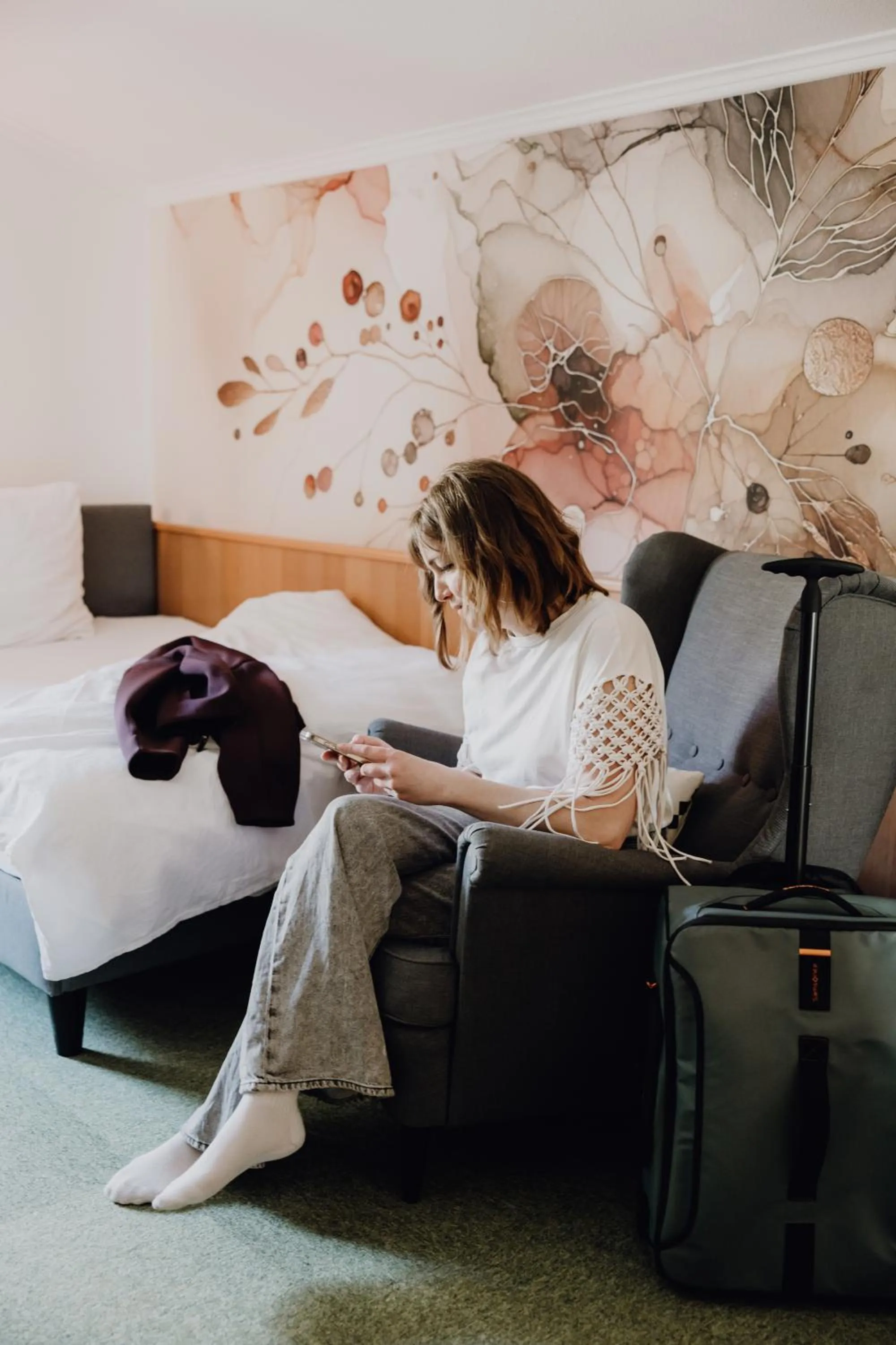 Seating area, Bed in Dorfcafe Unken Hotelpension sWirtshaus im Dorf