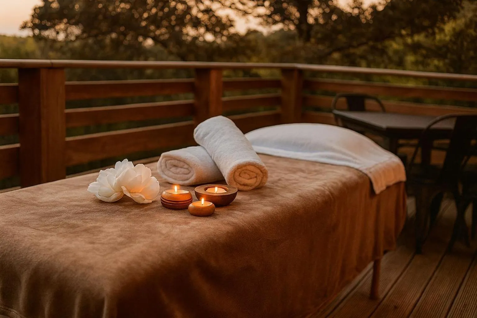 Massage in Les Cabanes Dans Les Bois Logis Hôtel