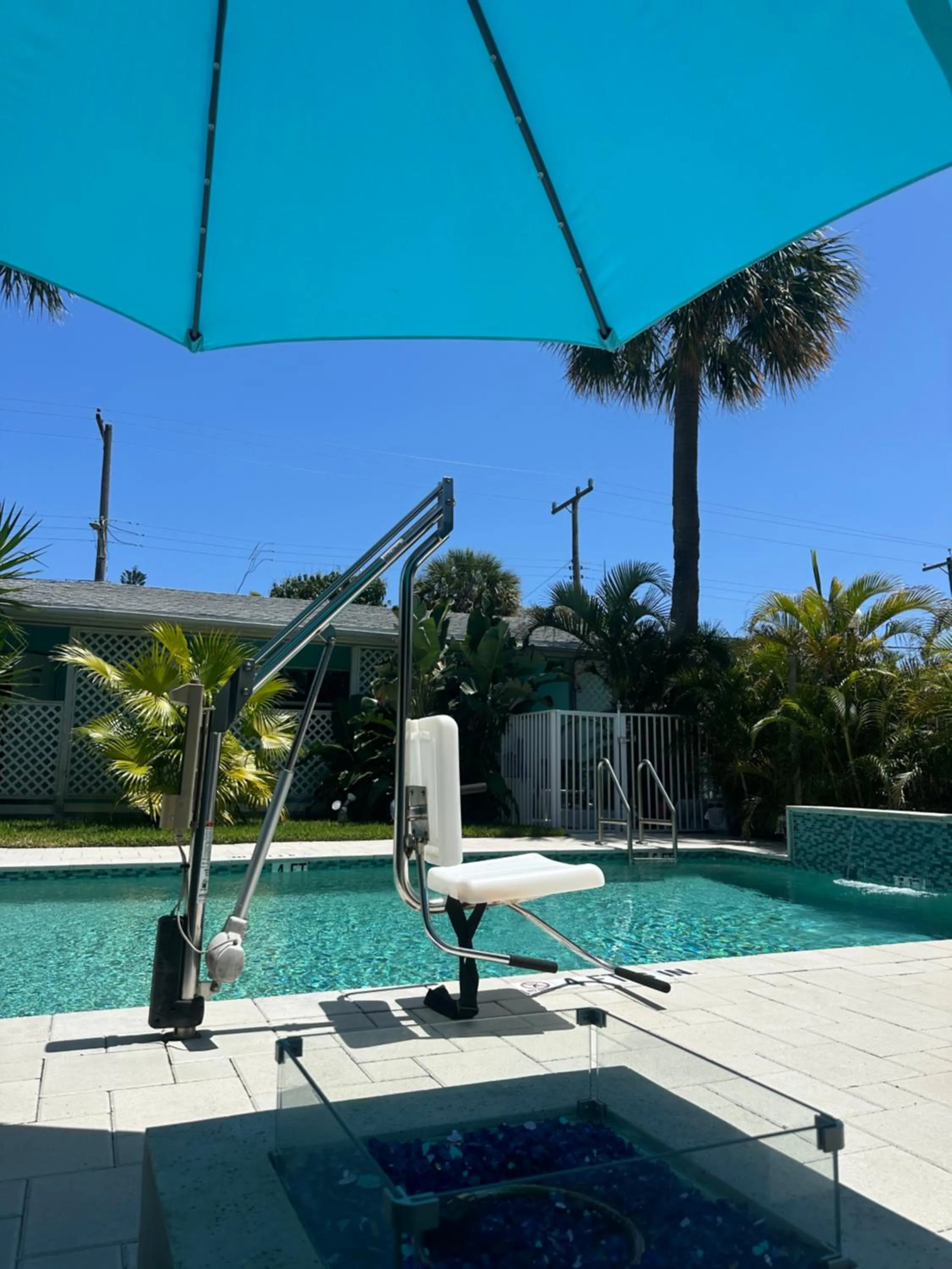 Pool view in White Horse Motel