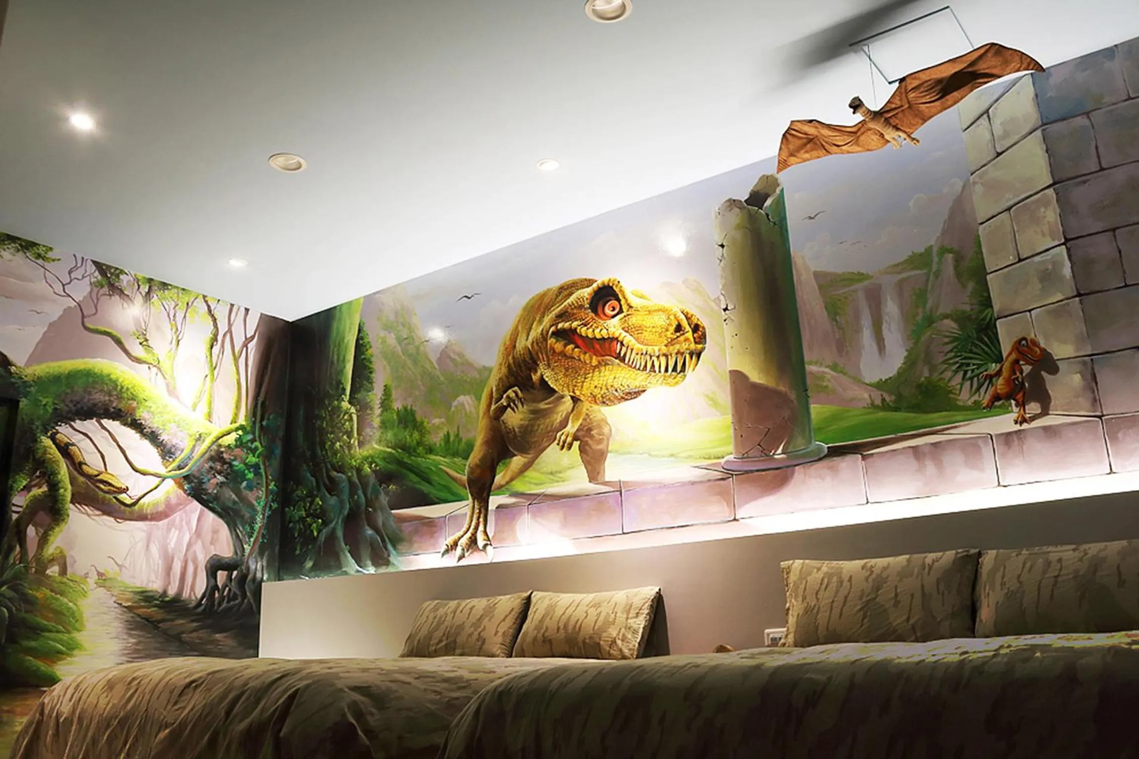 Photo of the whole room in 3D Sunflower Embossed B&B