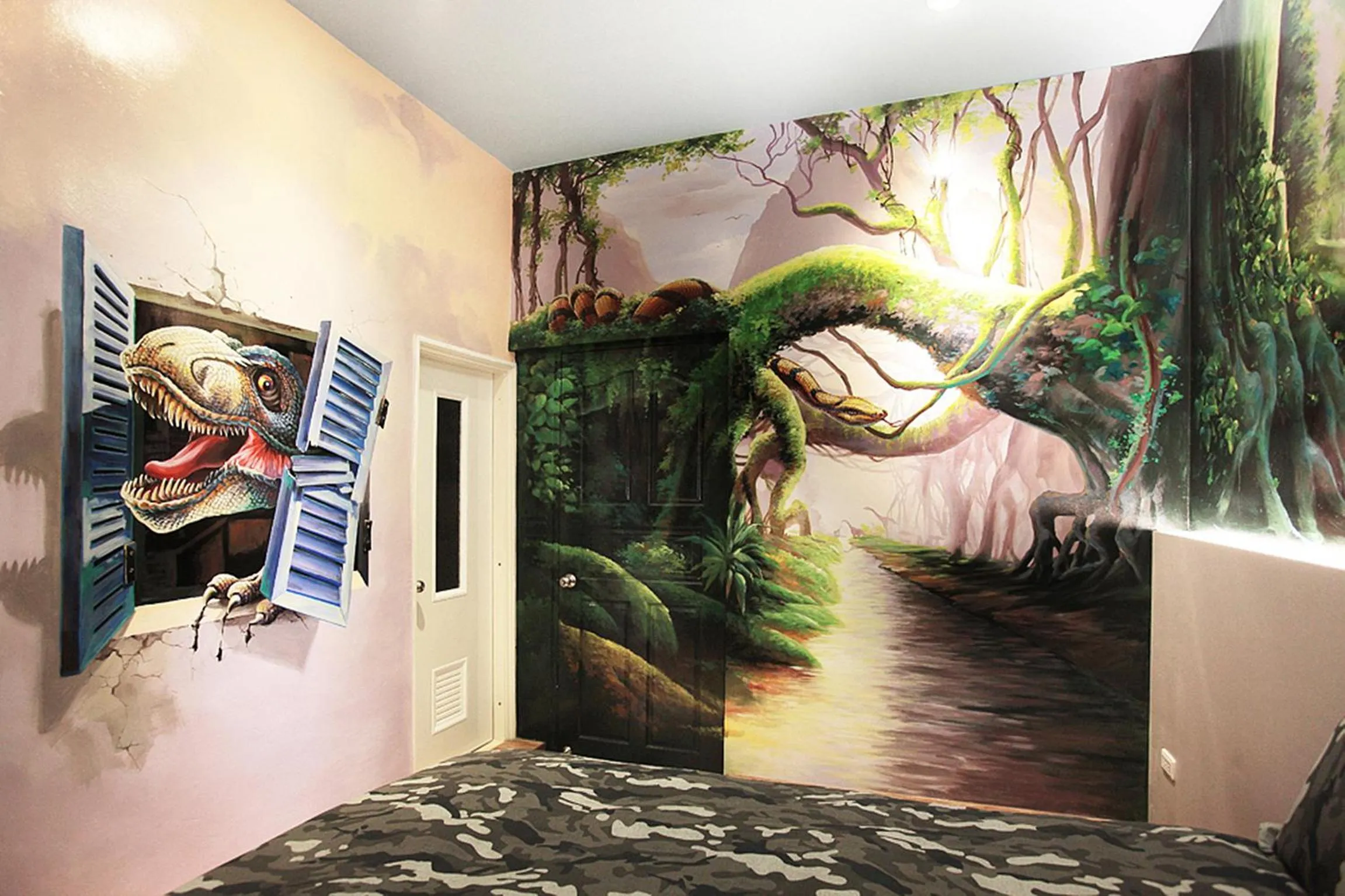 Photo of the whole room, Bed in 3D Sunflower Embossed B&B