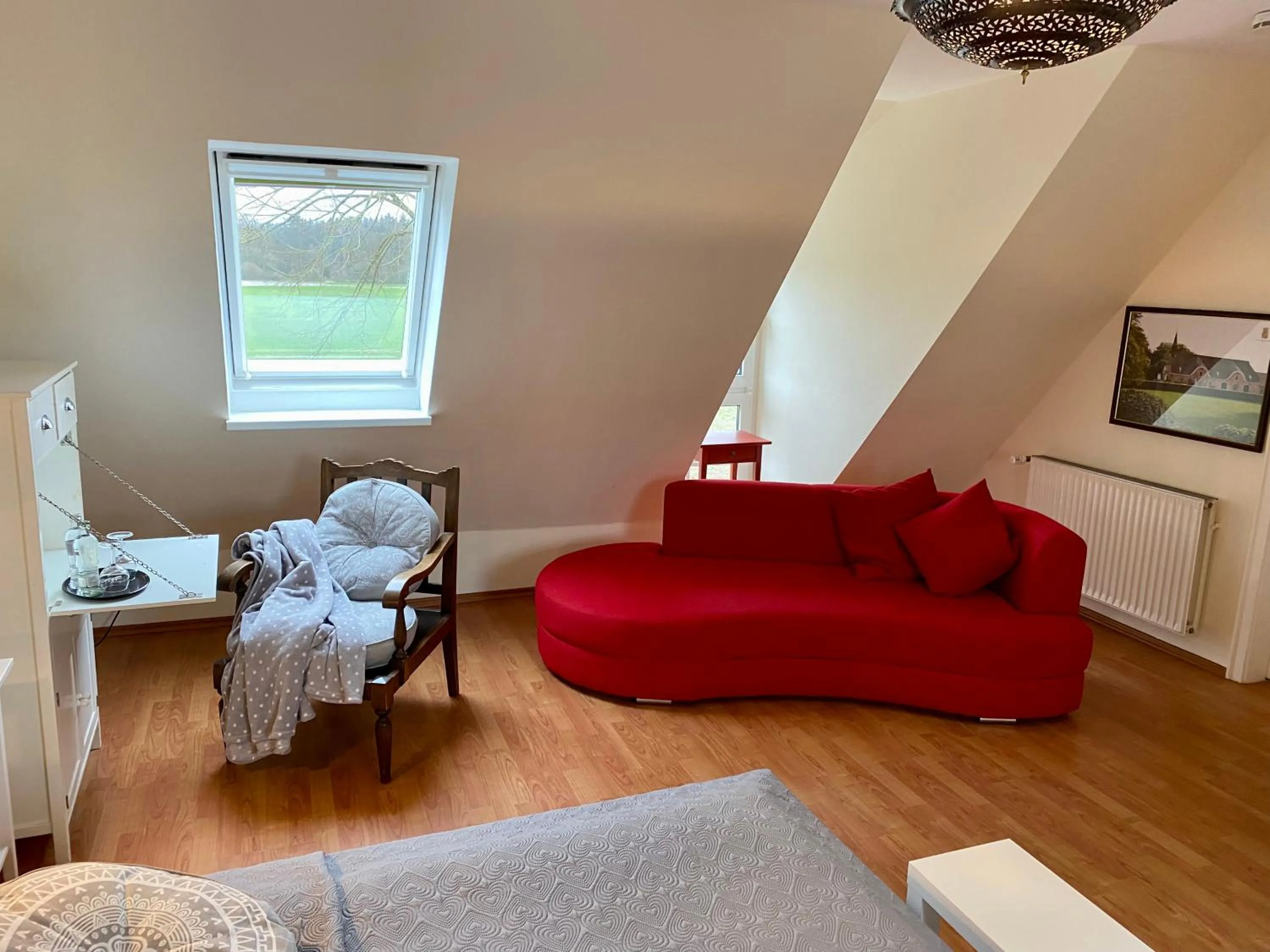 Seating area, Bed in Gut Basthorst