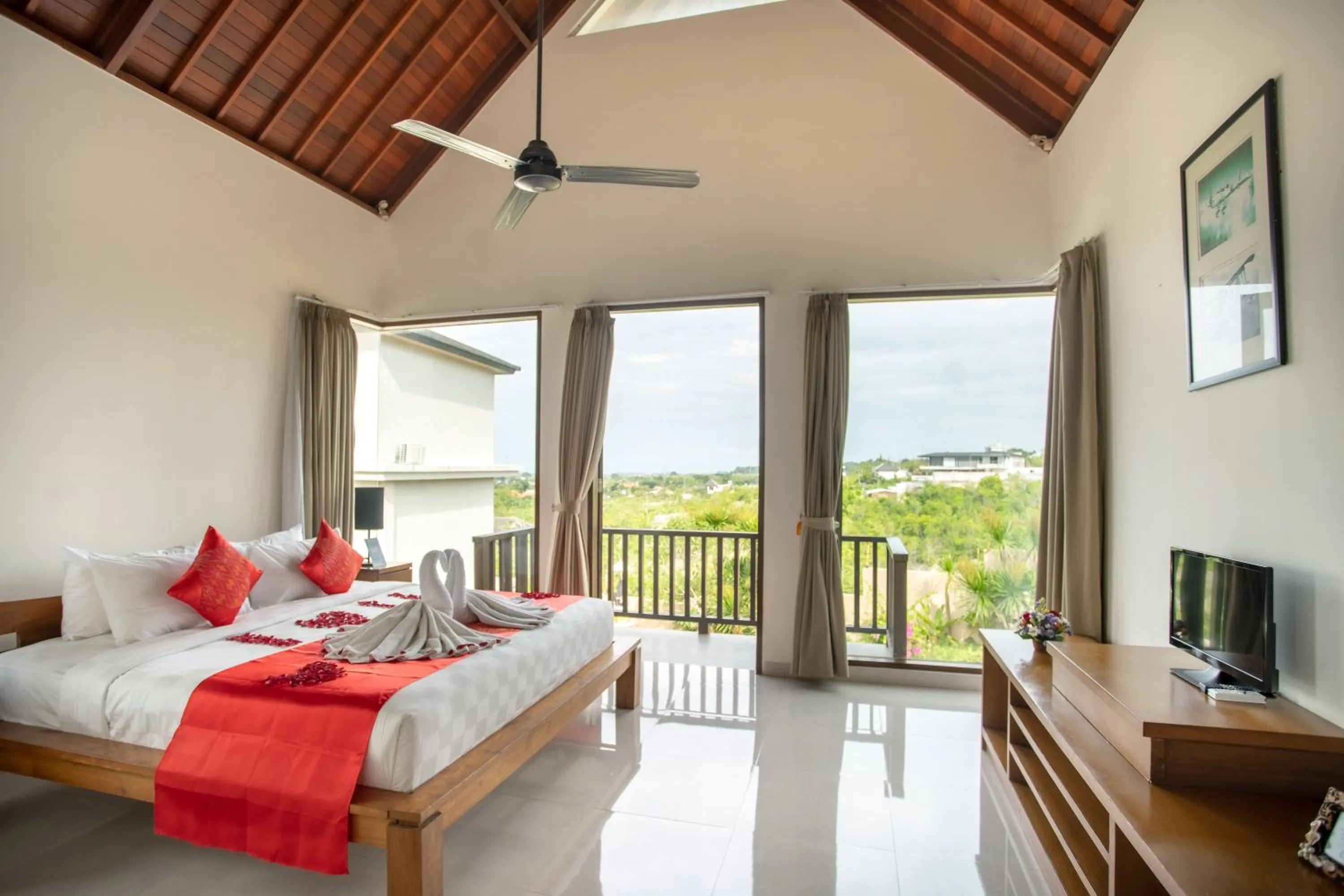 Bed in Jimbaran Sea View Villa