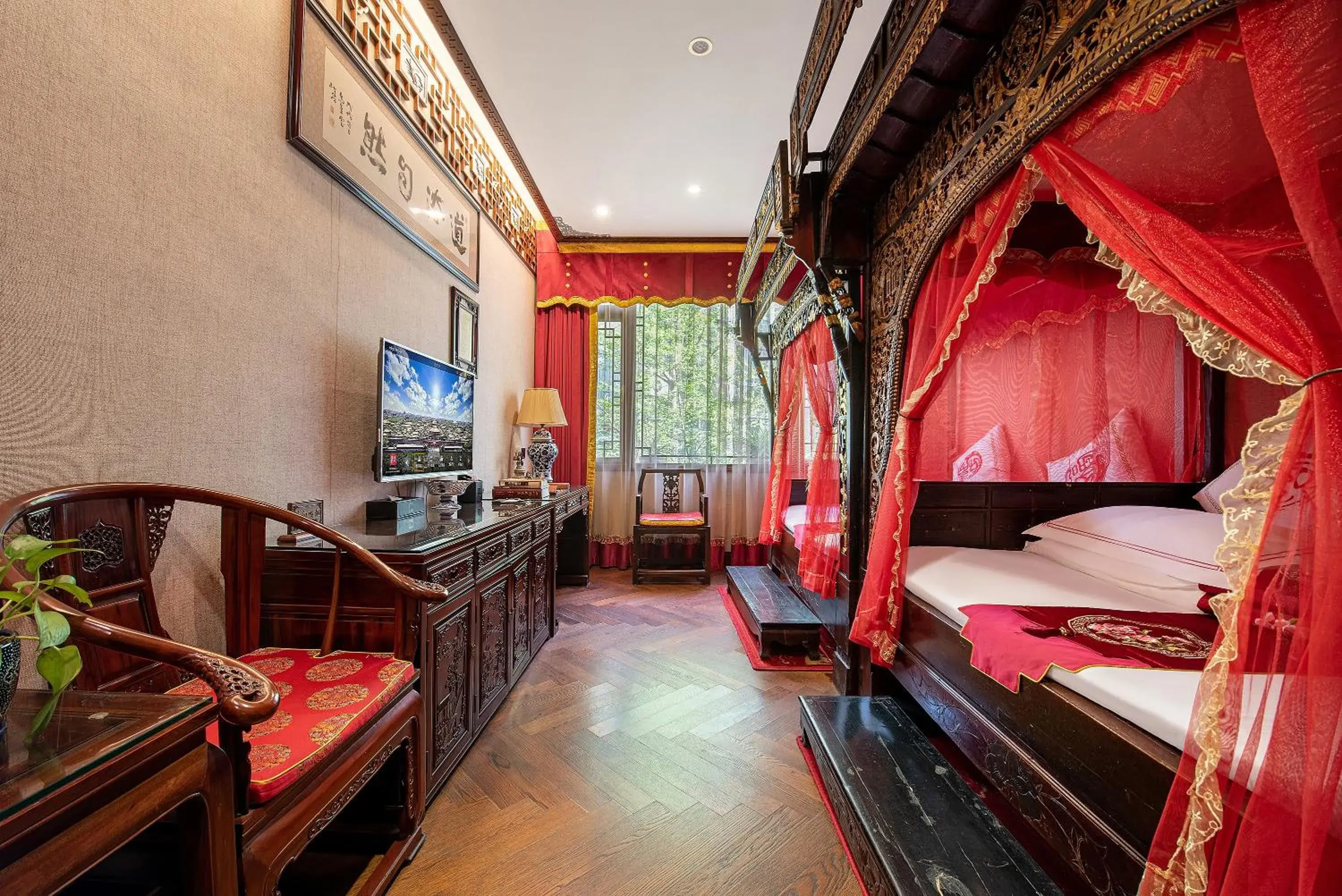 Traditional Chinese Twin Room in ChengDu Wuhou Temple Han Dynasty Hotel Traditional Chinese Twin Room in ChengDu Wuhou Temple Han Dynasty Hotel