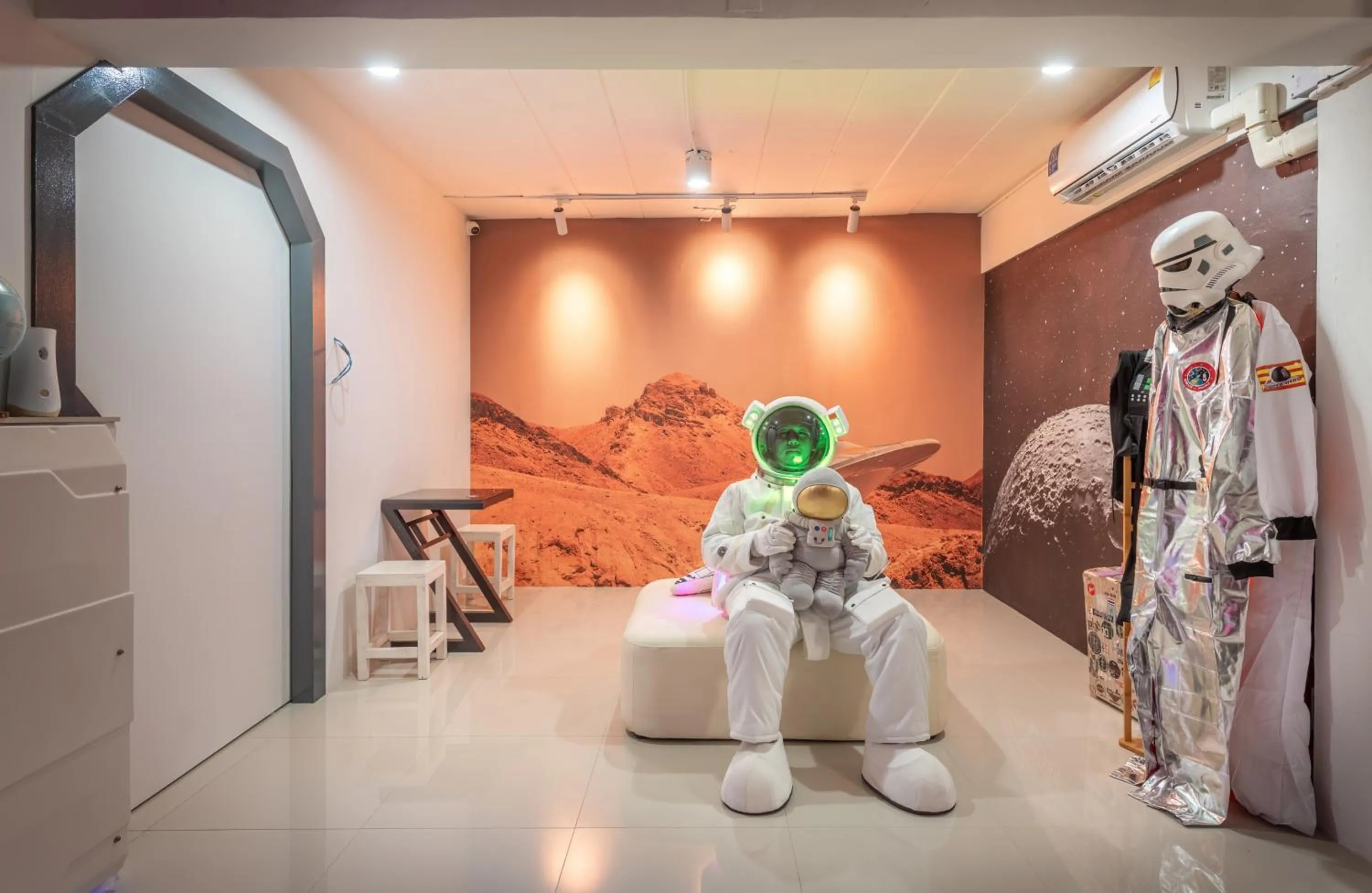 People in Space Station Hostel
