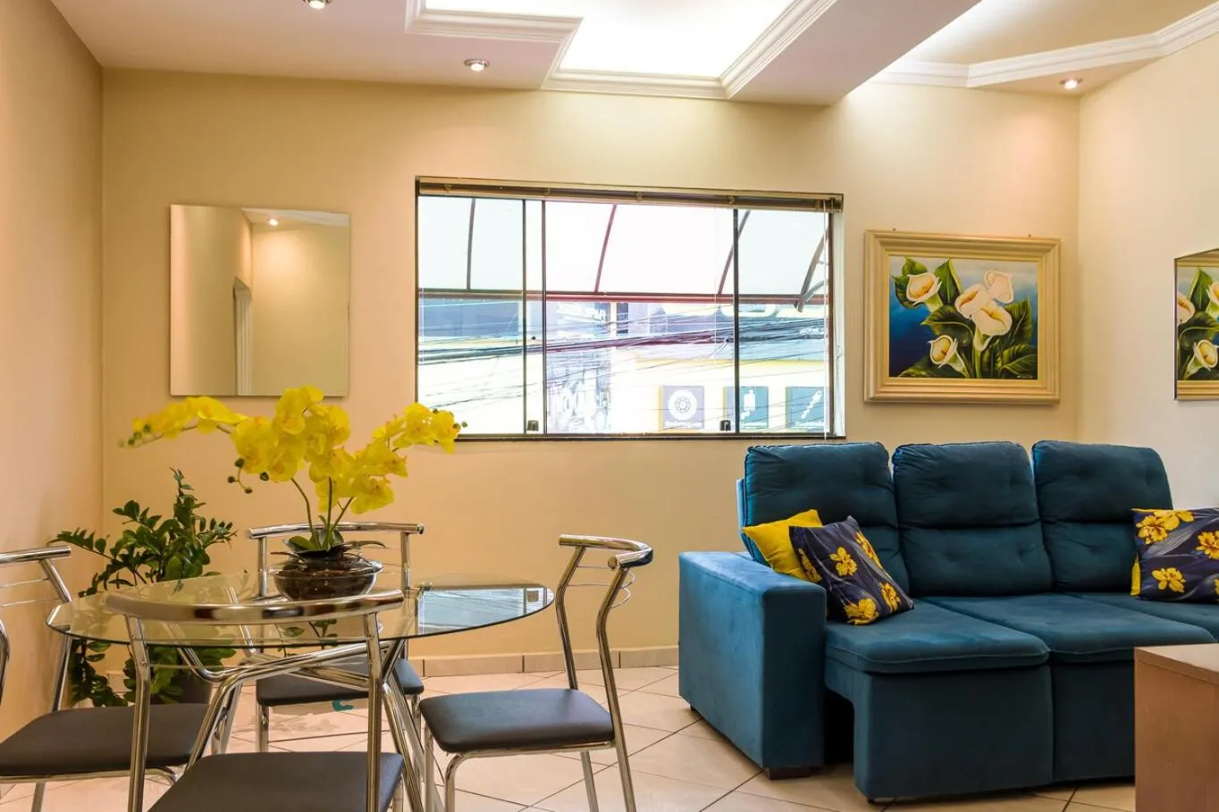 Communal lounge/ TV room in Apto 15 min das Aguas Termais em Araxa MG