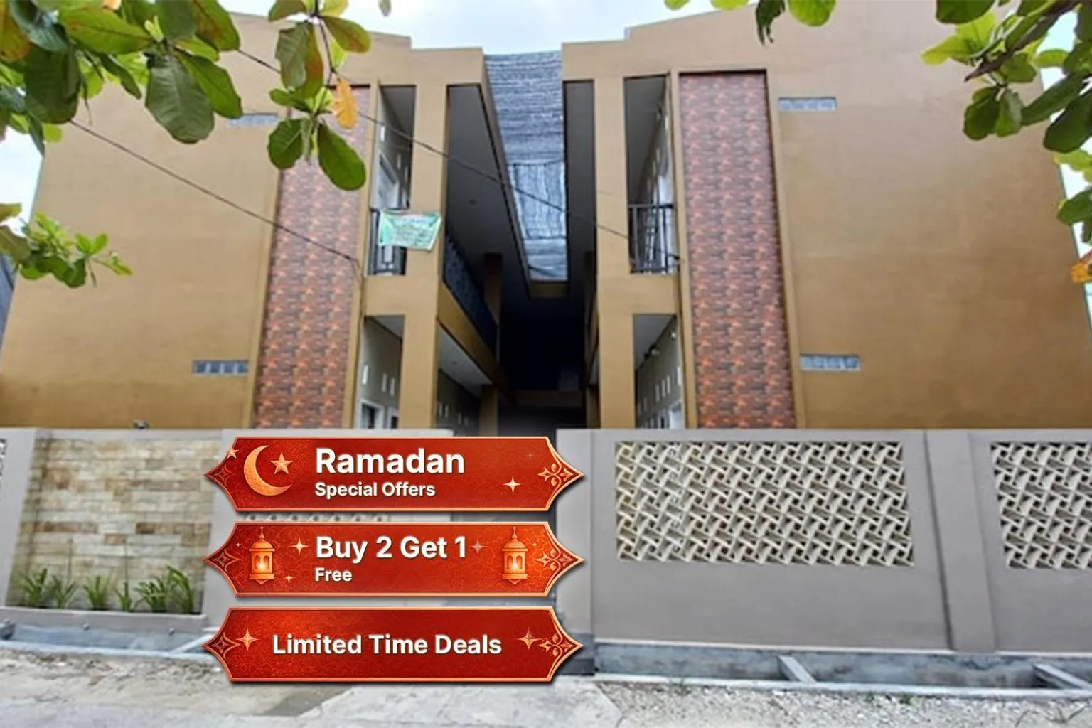 Facade/entrance in Hotel O Pinus Jaya SyariahNearTaman Amaryllis Pekanbaru