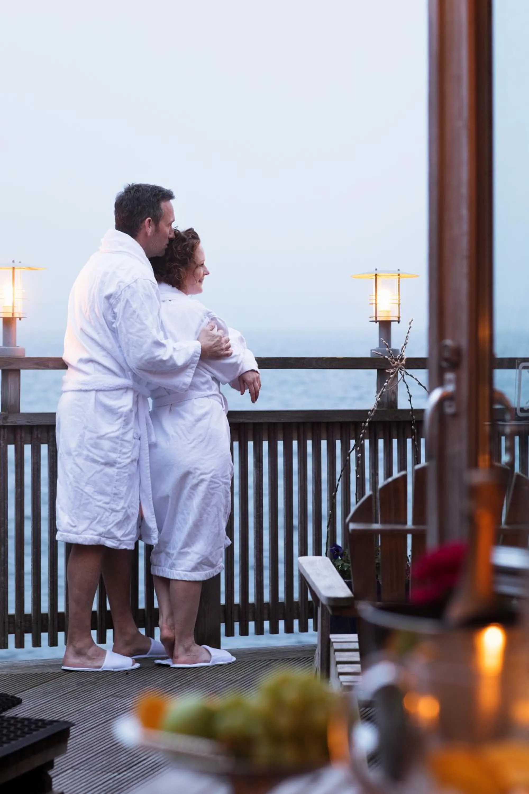 Patio in Strandflickornas Husen invid Havet