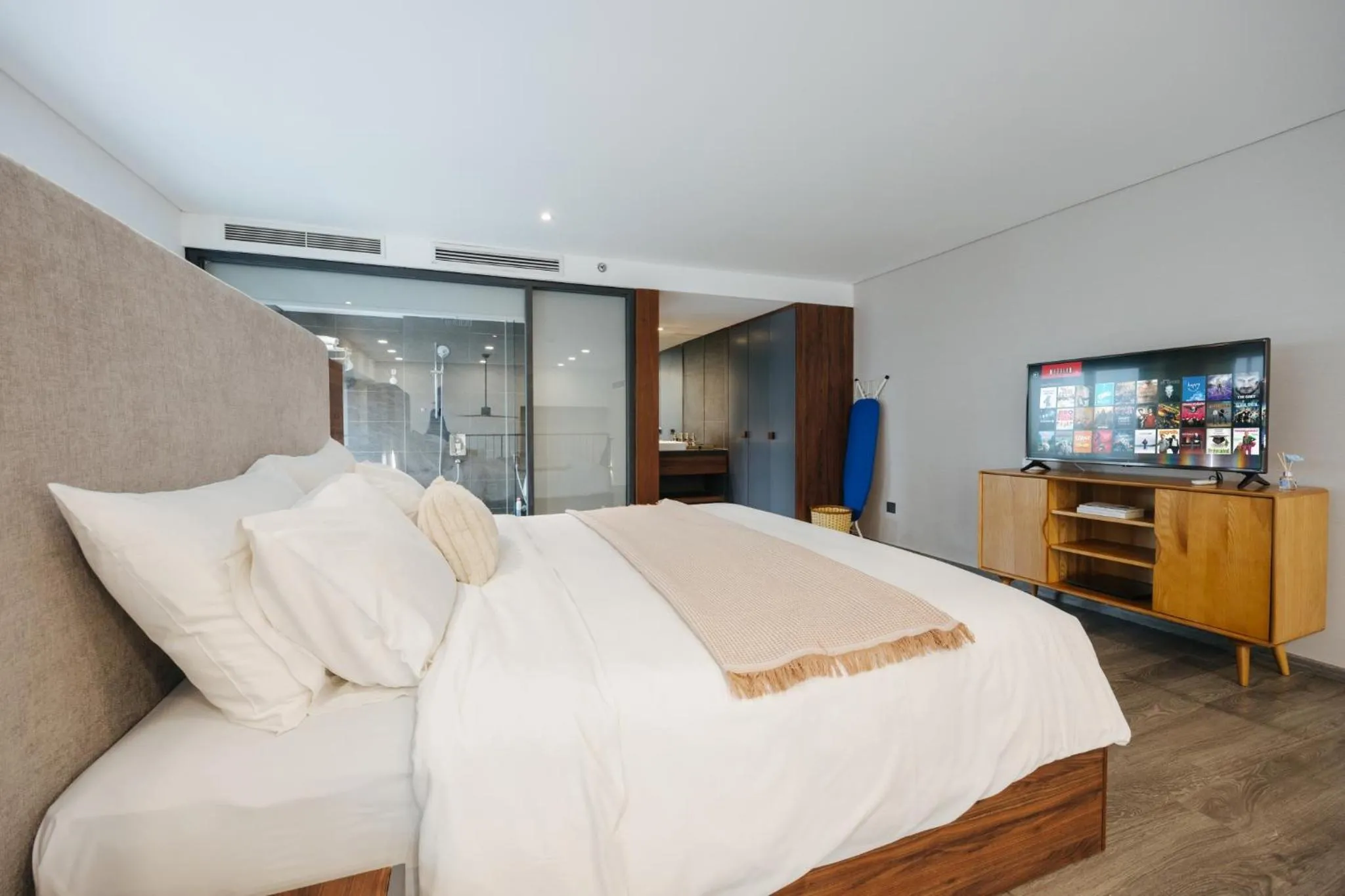 Bed in PentStudio Duplex Apartment