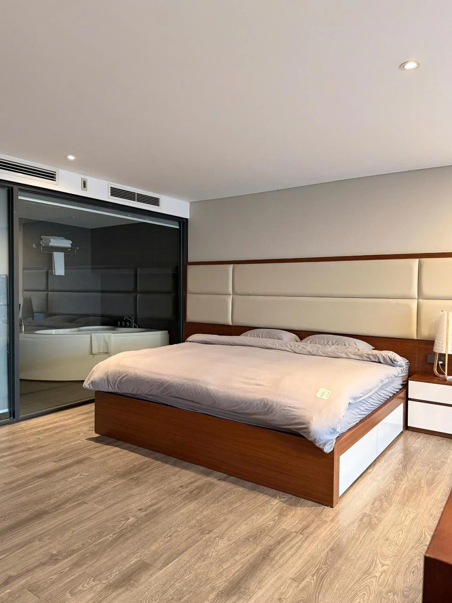 Bed in PentStudio Duplex Apartment