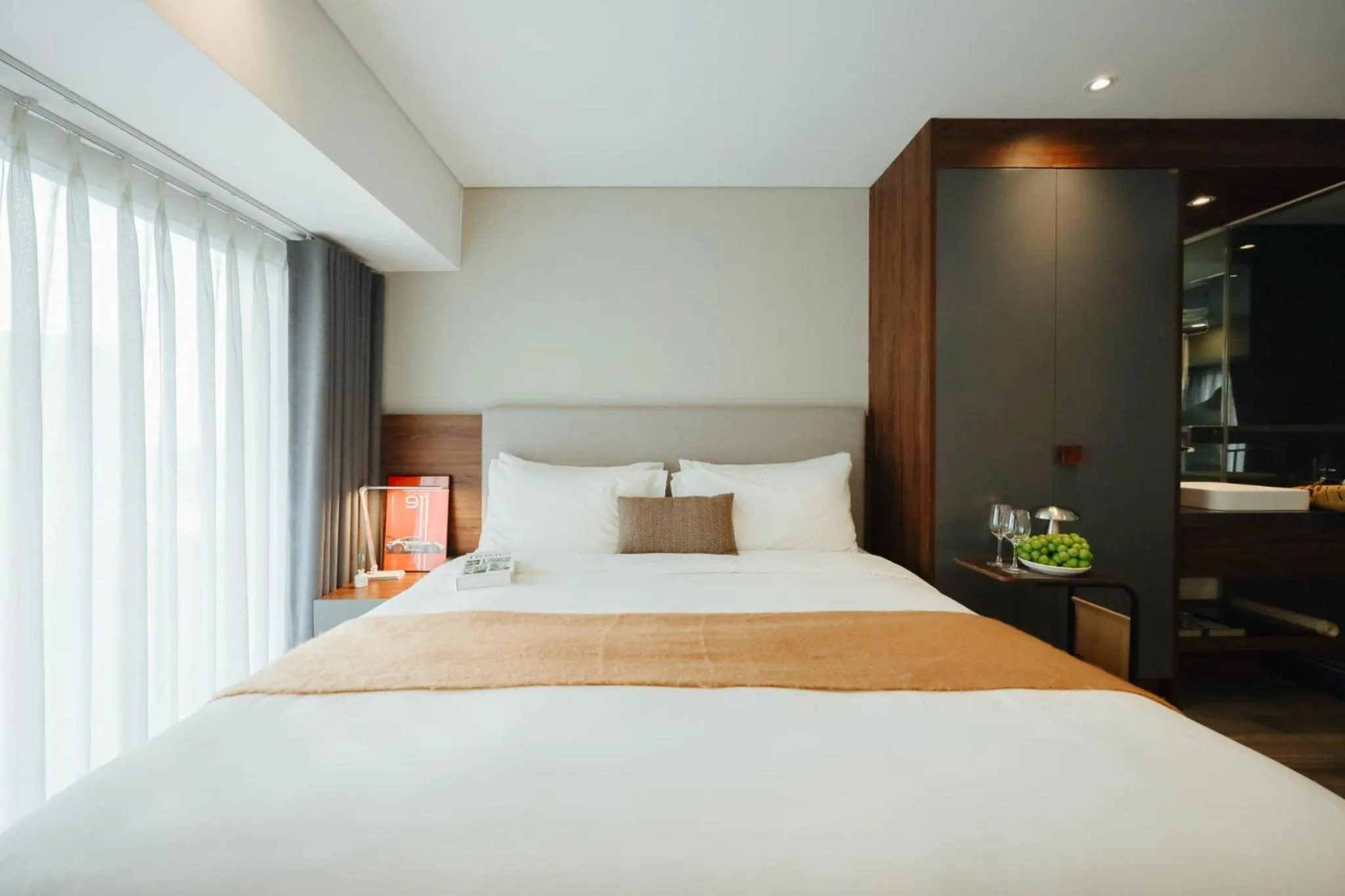 Bed in PentStudio Duplex Apartment