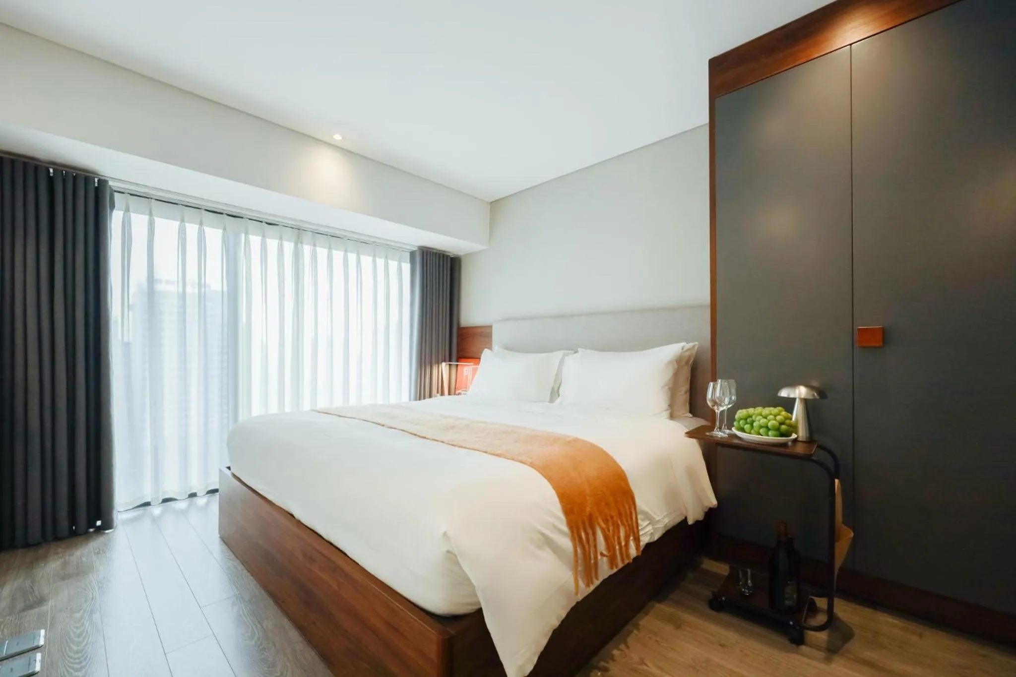 Bed in PentStudio Duplex Apartment