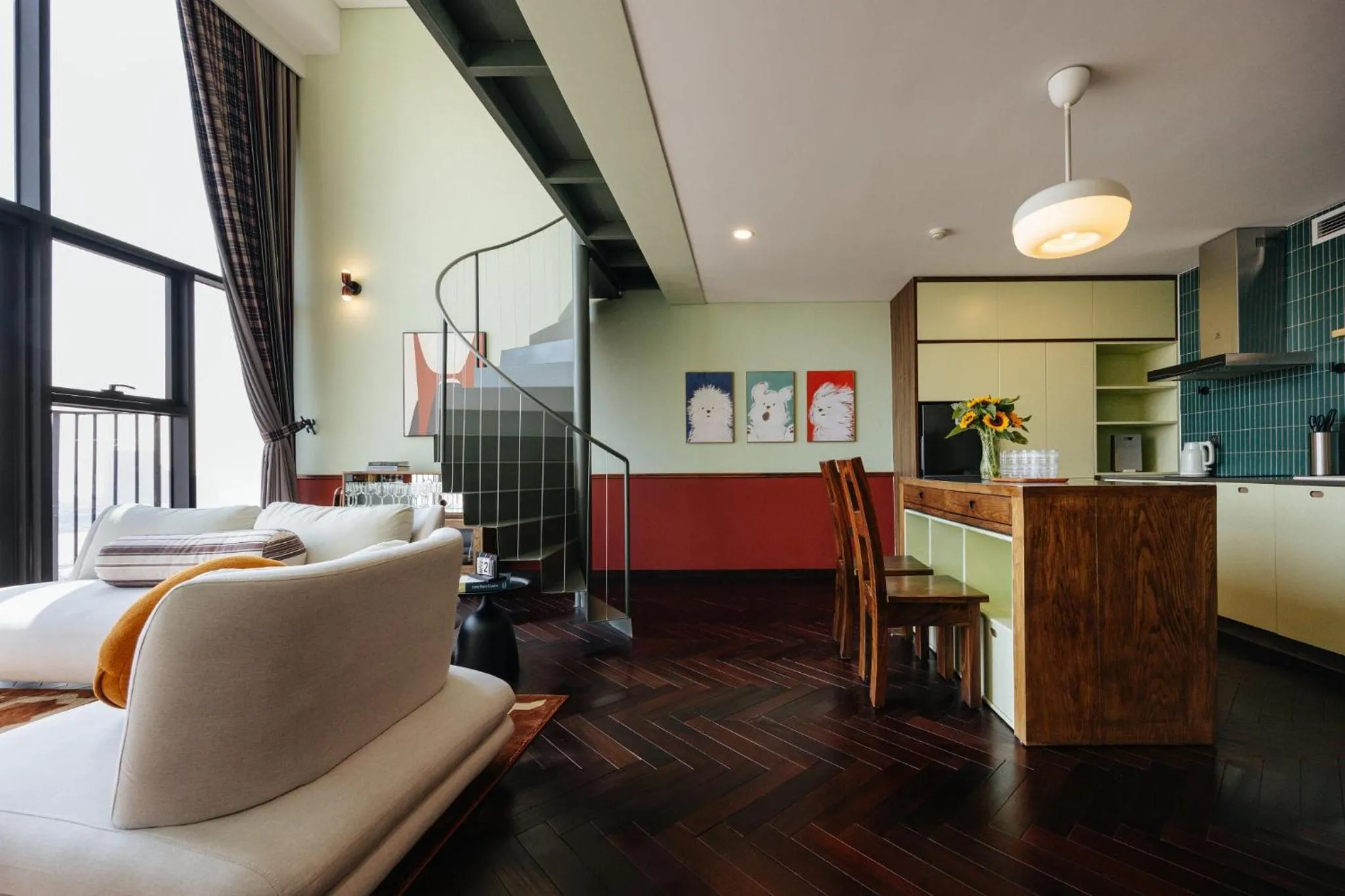Bed in PentStudio Duplex Apartment