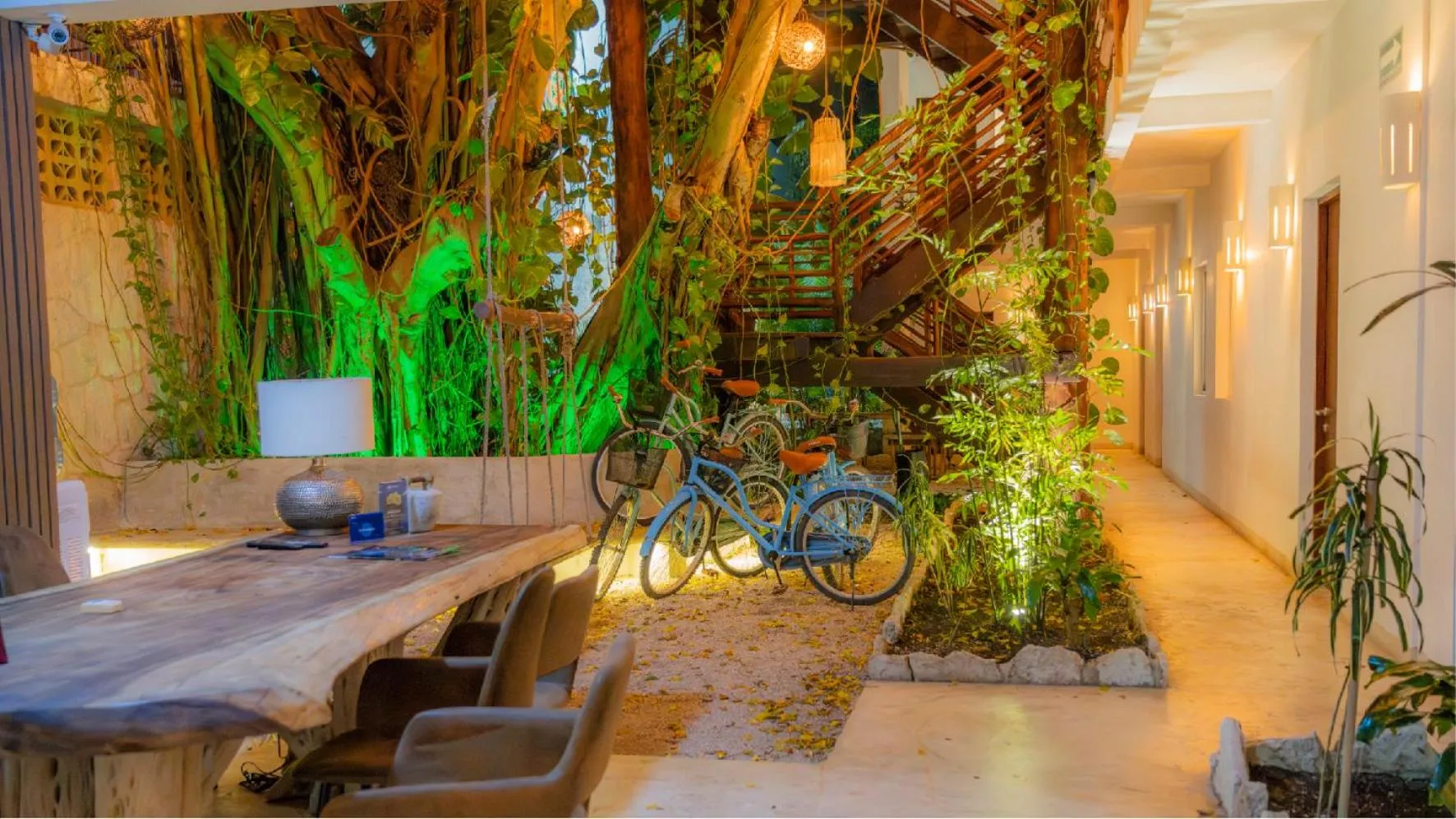 Inner courtyard view in Kanté Hotel - Downtown Tulum