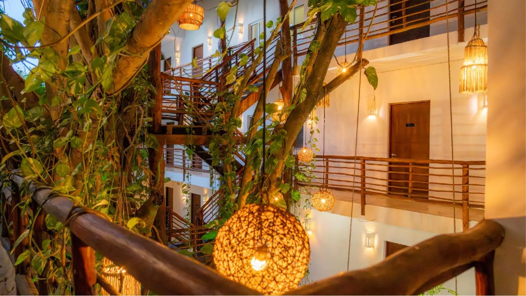 Inner courtyard view in Kanté Hotel - Downtown Tulum