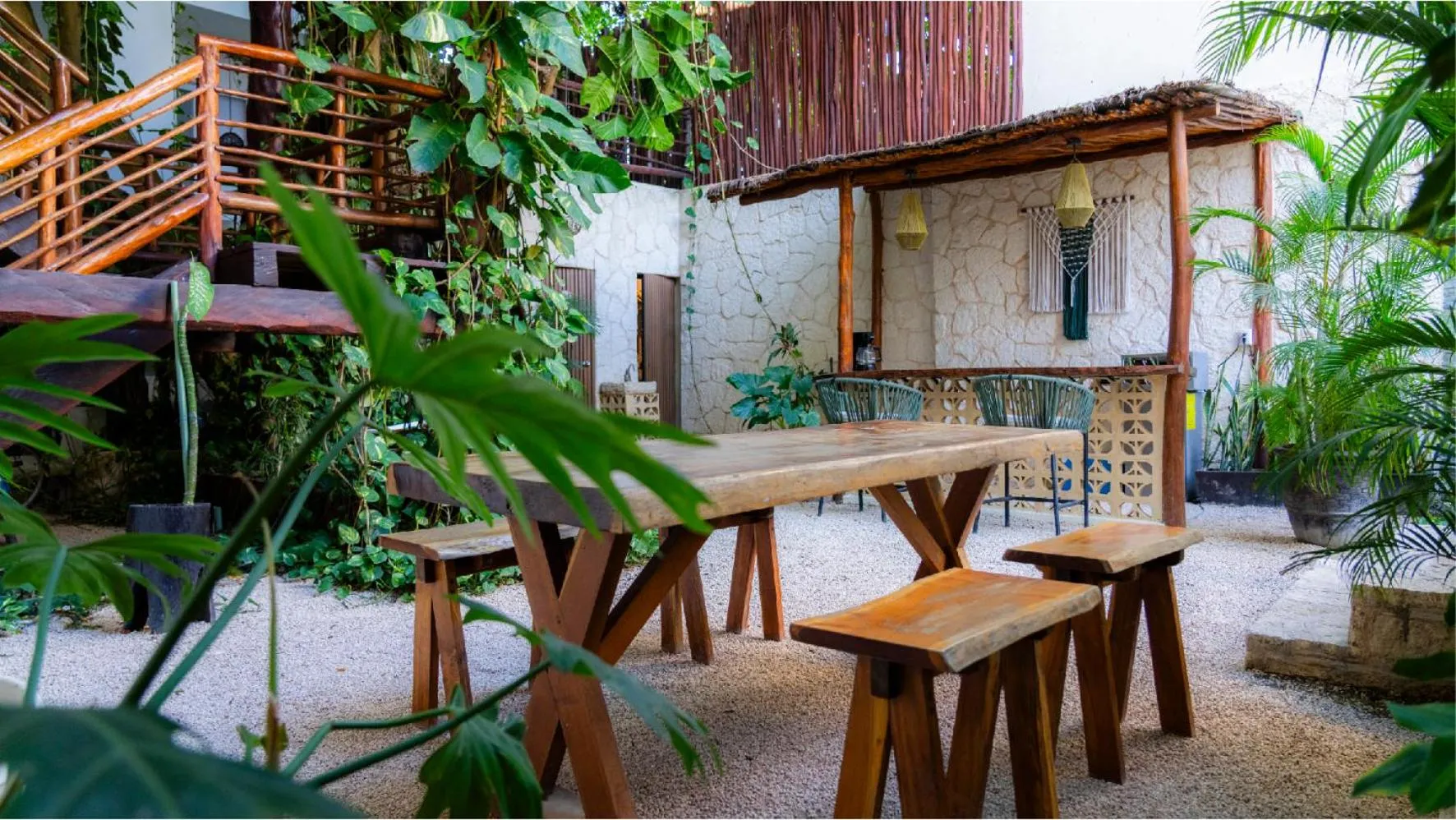 Inner courtyard view in Kanté Hotel - Downtown Tulum
