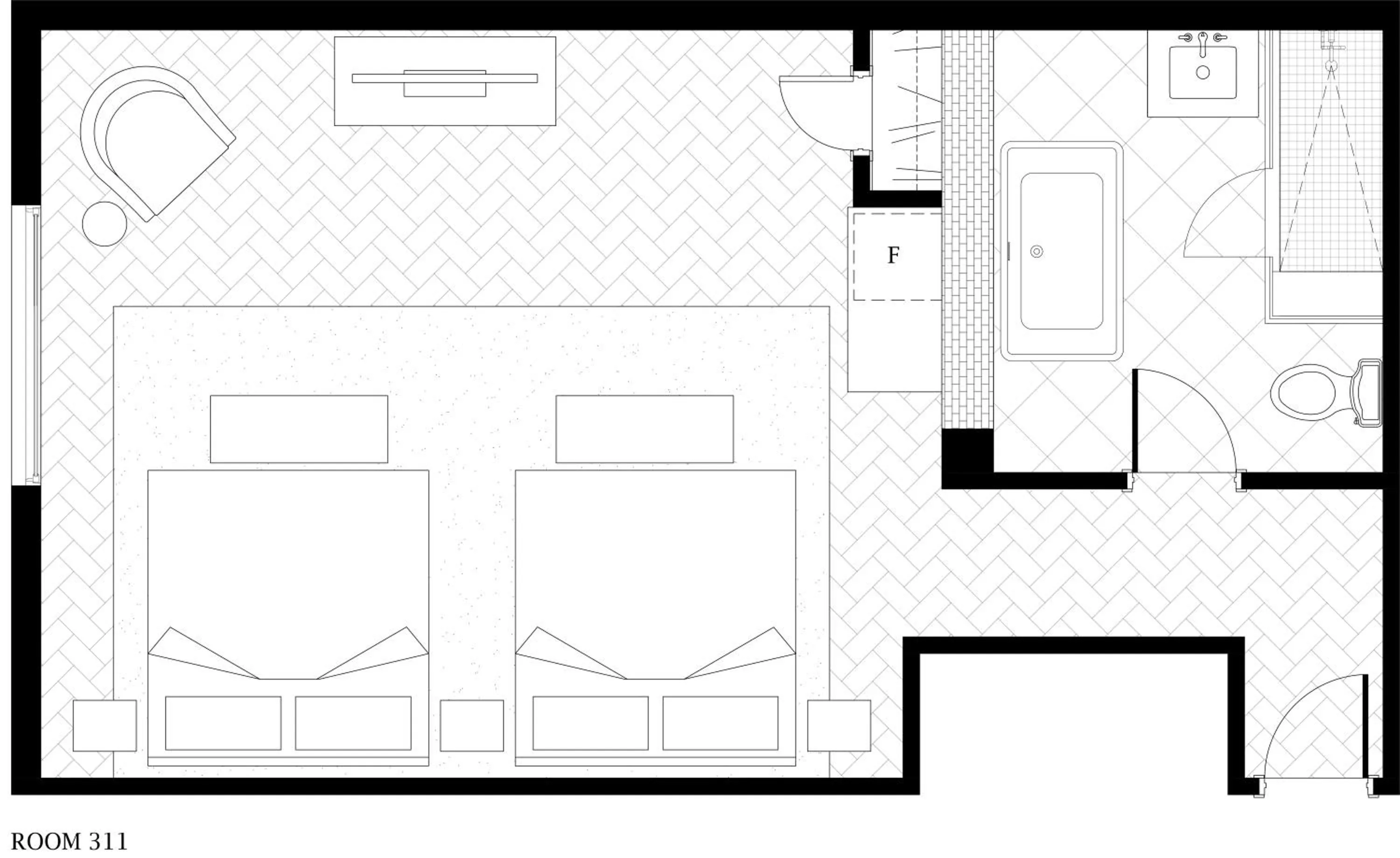 Floor plan in The Dorchester Hotel