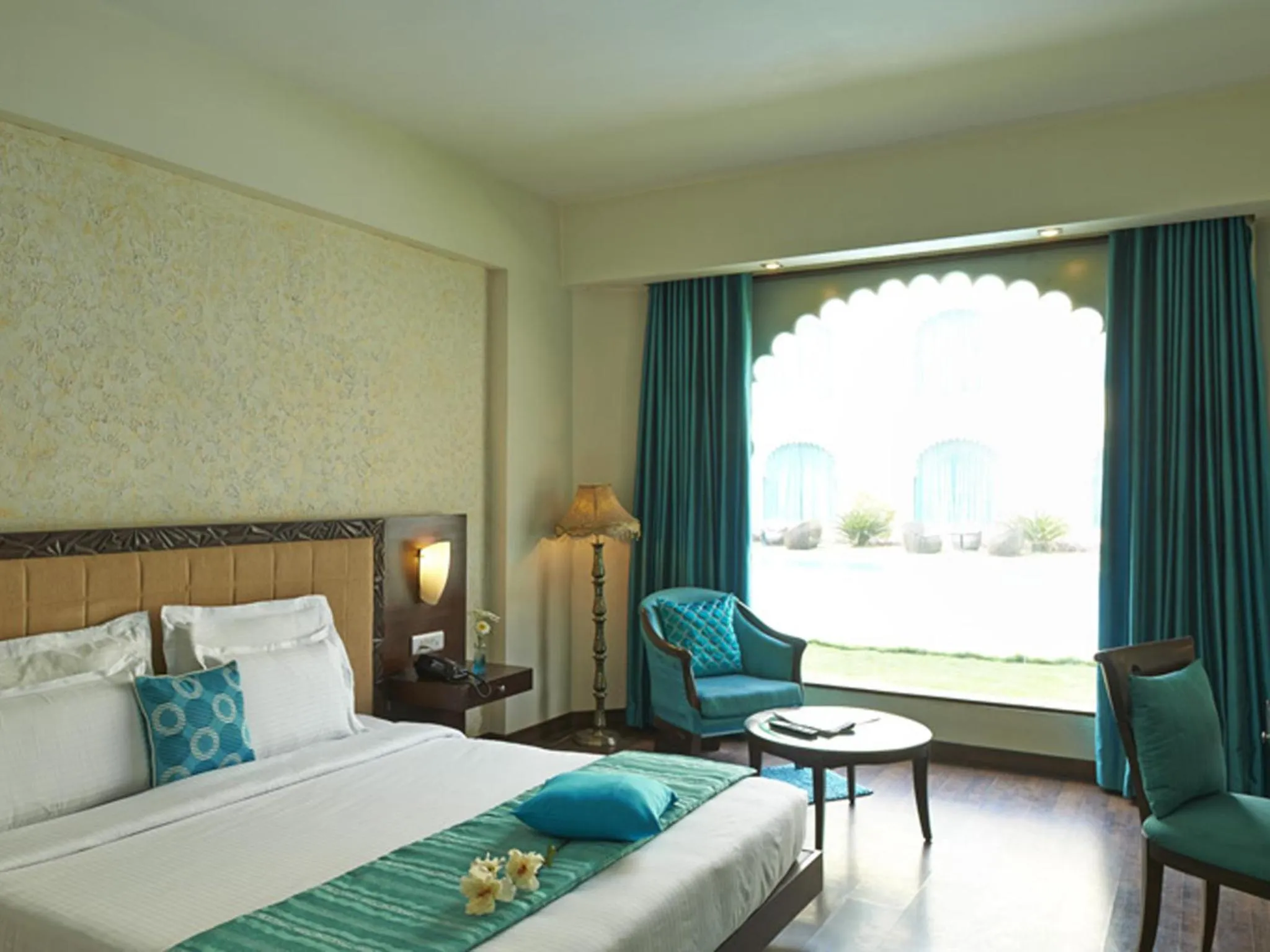 Decorative detail, Bed in Club Mahindra Udaipur