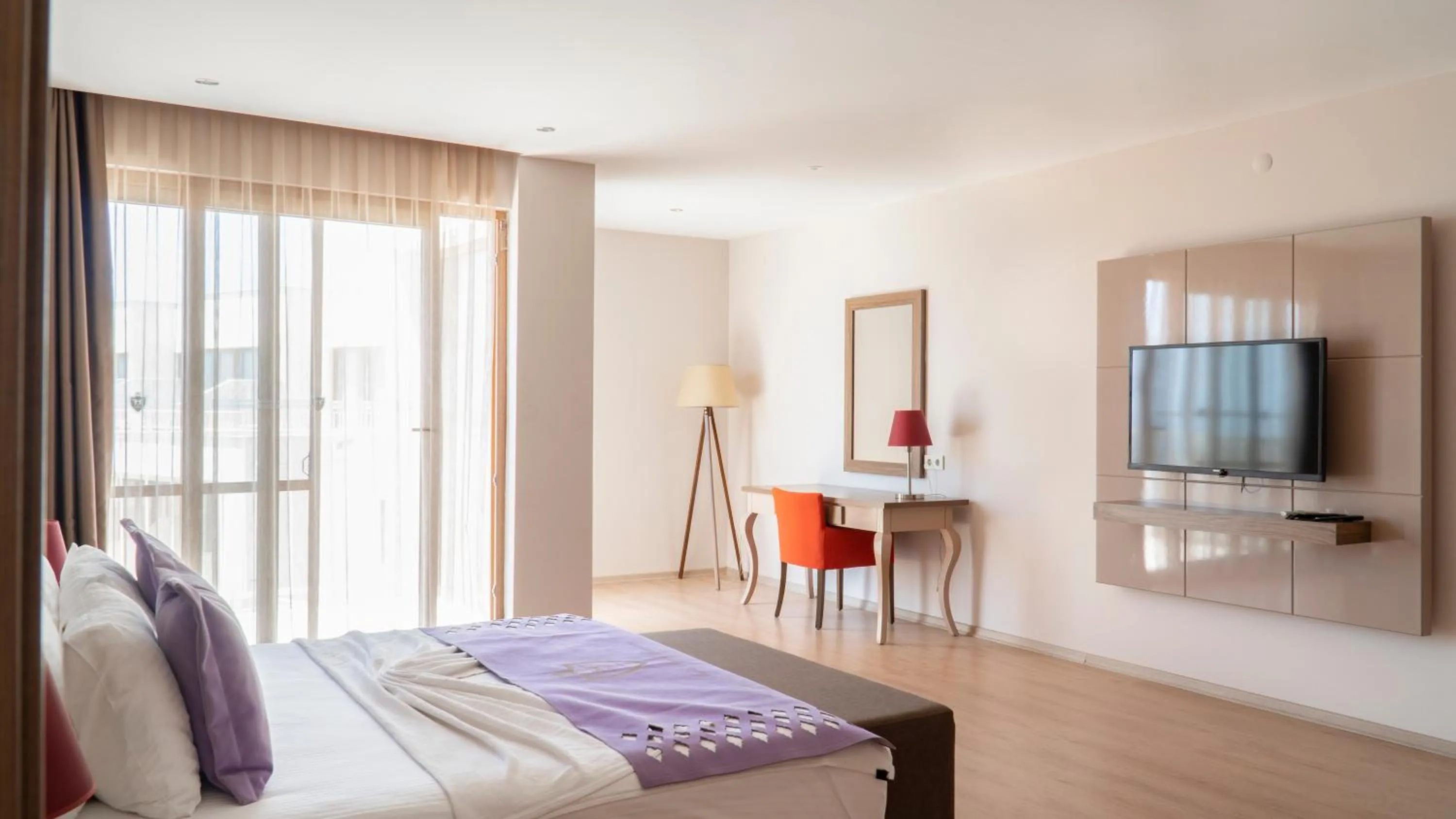 TV and multimedia, Bed in Ladies Beach Suite Hotel