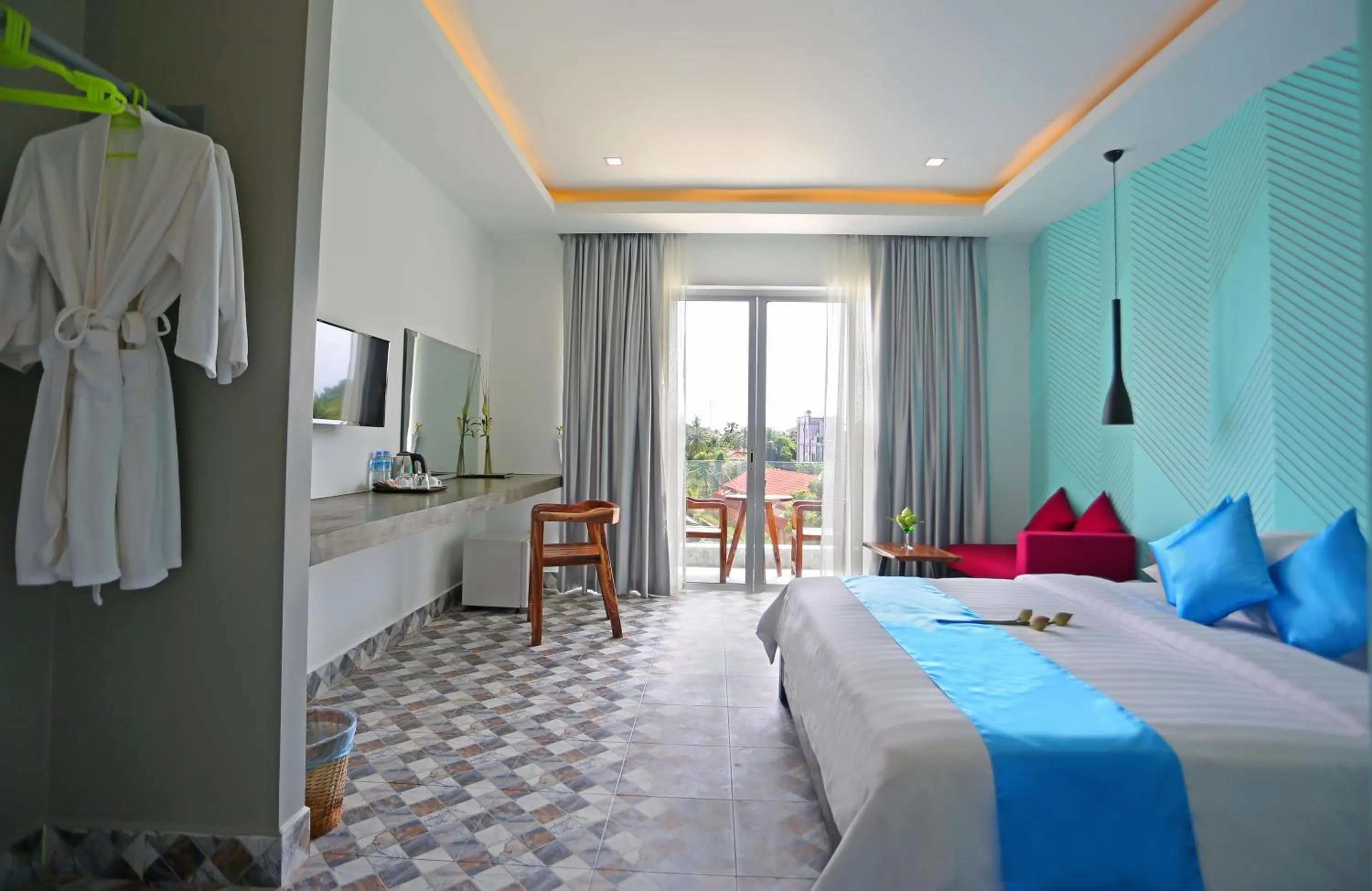 Decorative detail, Bed in Angkor Sweet Night Hotel