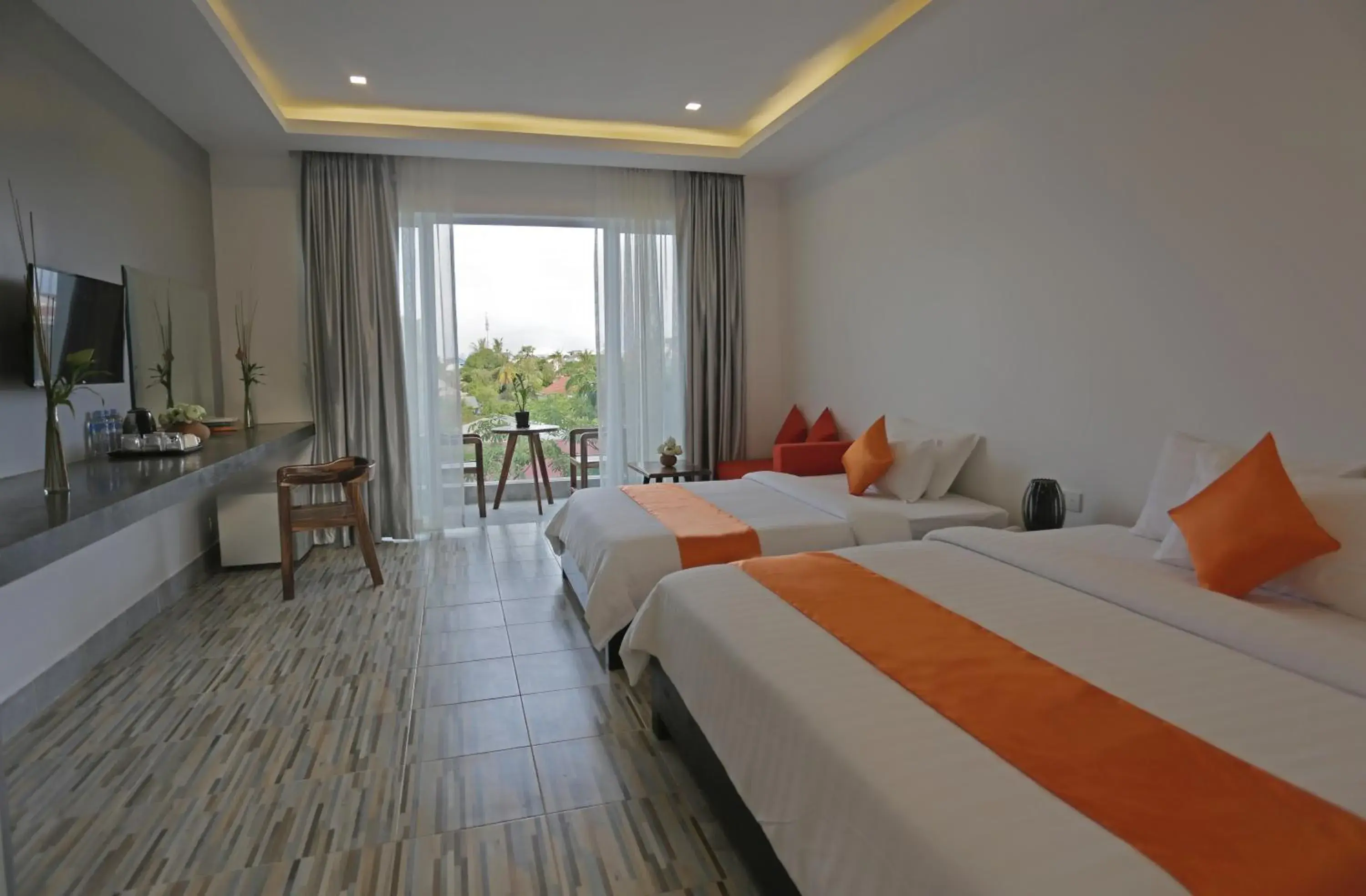 Pool view, Bed in Angkor Sweet Night Hotel Pool view, Bed in Angkor Sweet Night Hotel