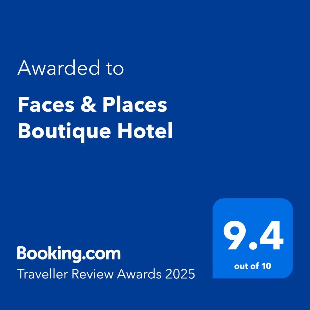 Certificate/Award in Faces & Places Boutique Hotel