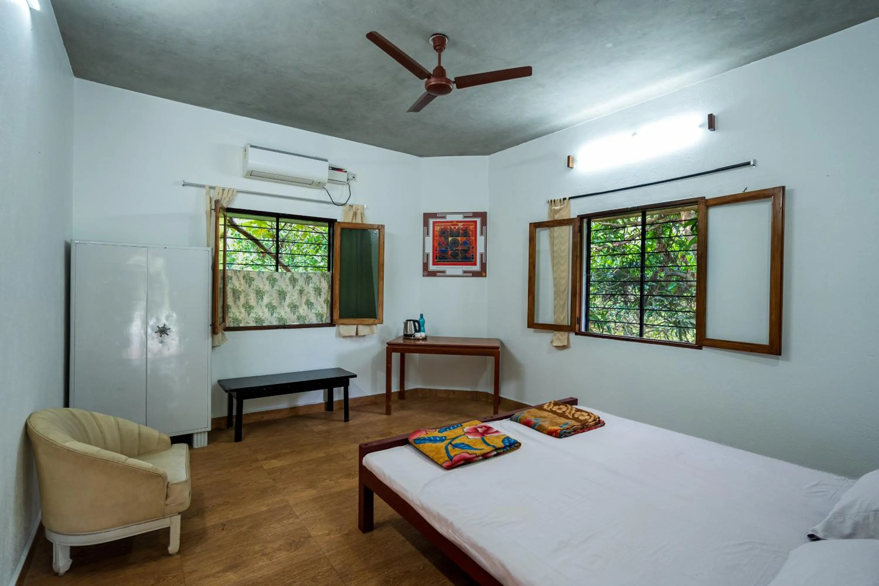 Bed in Aurovidya Retreat