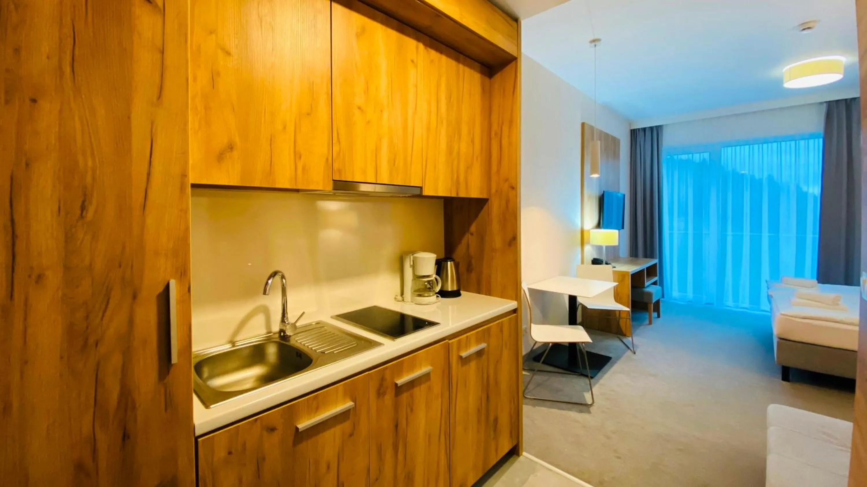 Kitchen or kitchenette in Aparthotel Panorama - Czarna Góra Resort, Sun & Snow