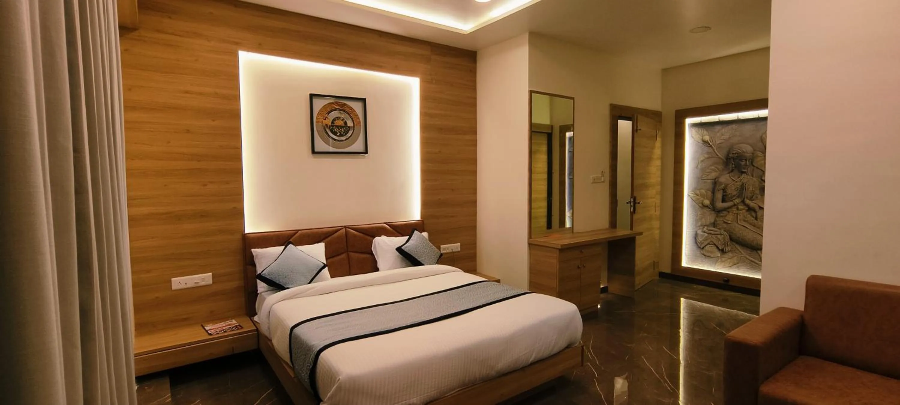 Bed in Hotel Krish villa