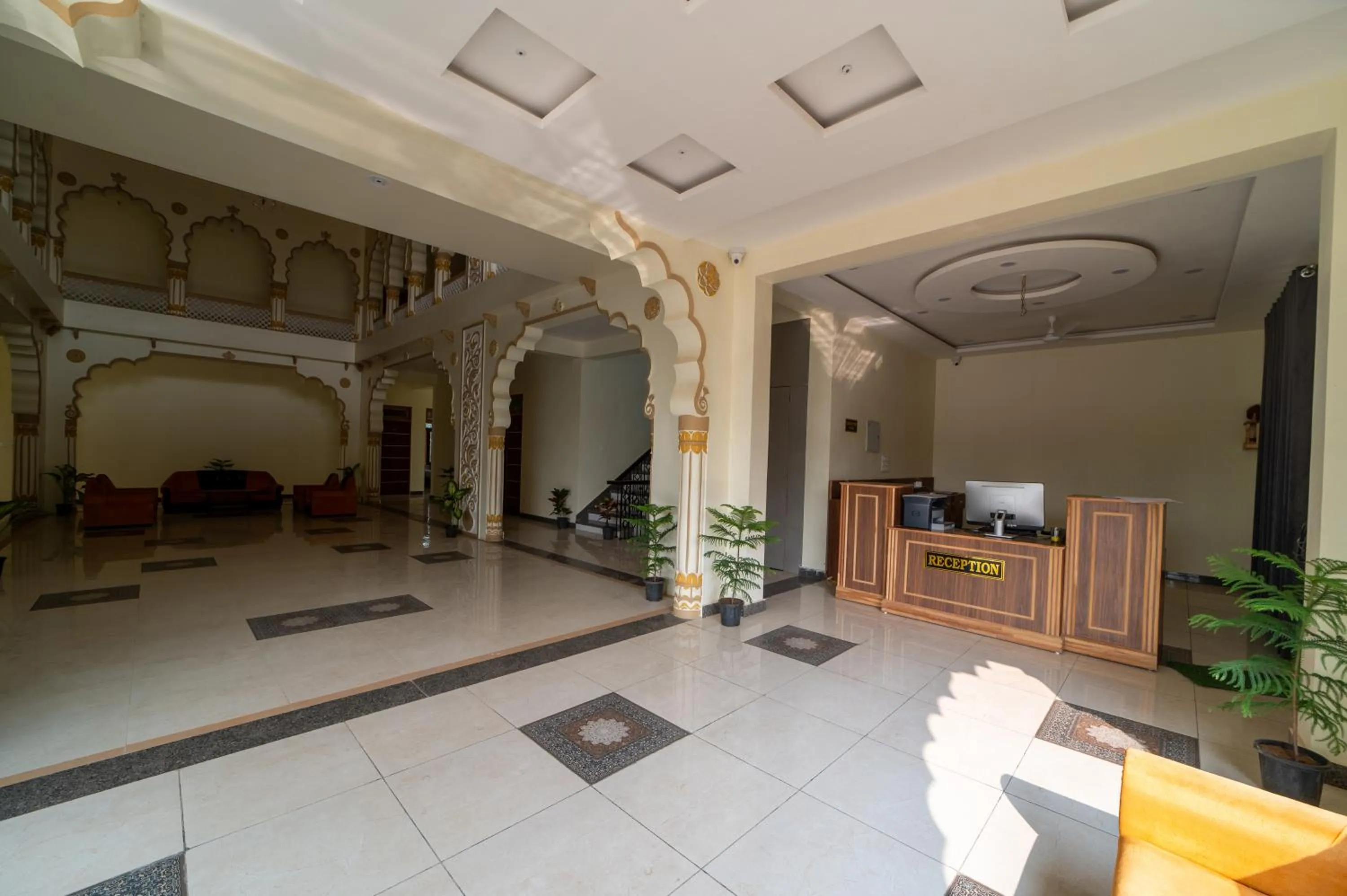 Seating area in Joy Bagh Resort Pushkar