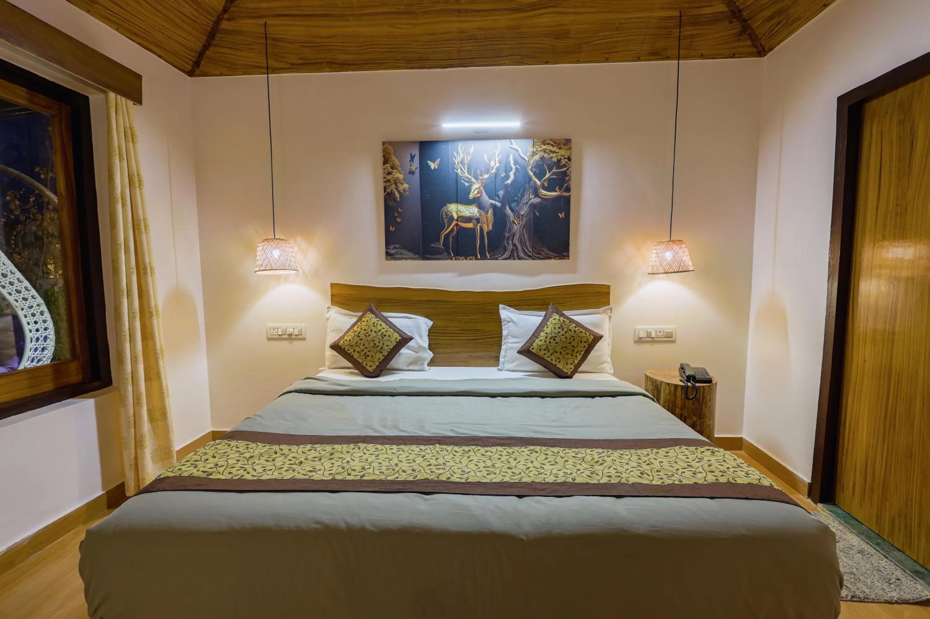 Bedroom, Bed in Wild Planet Corbett Hotel and Resort
